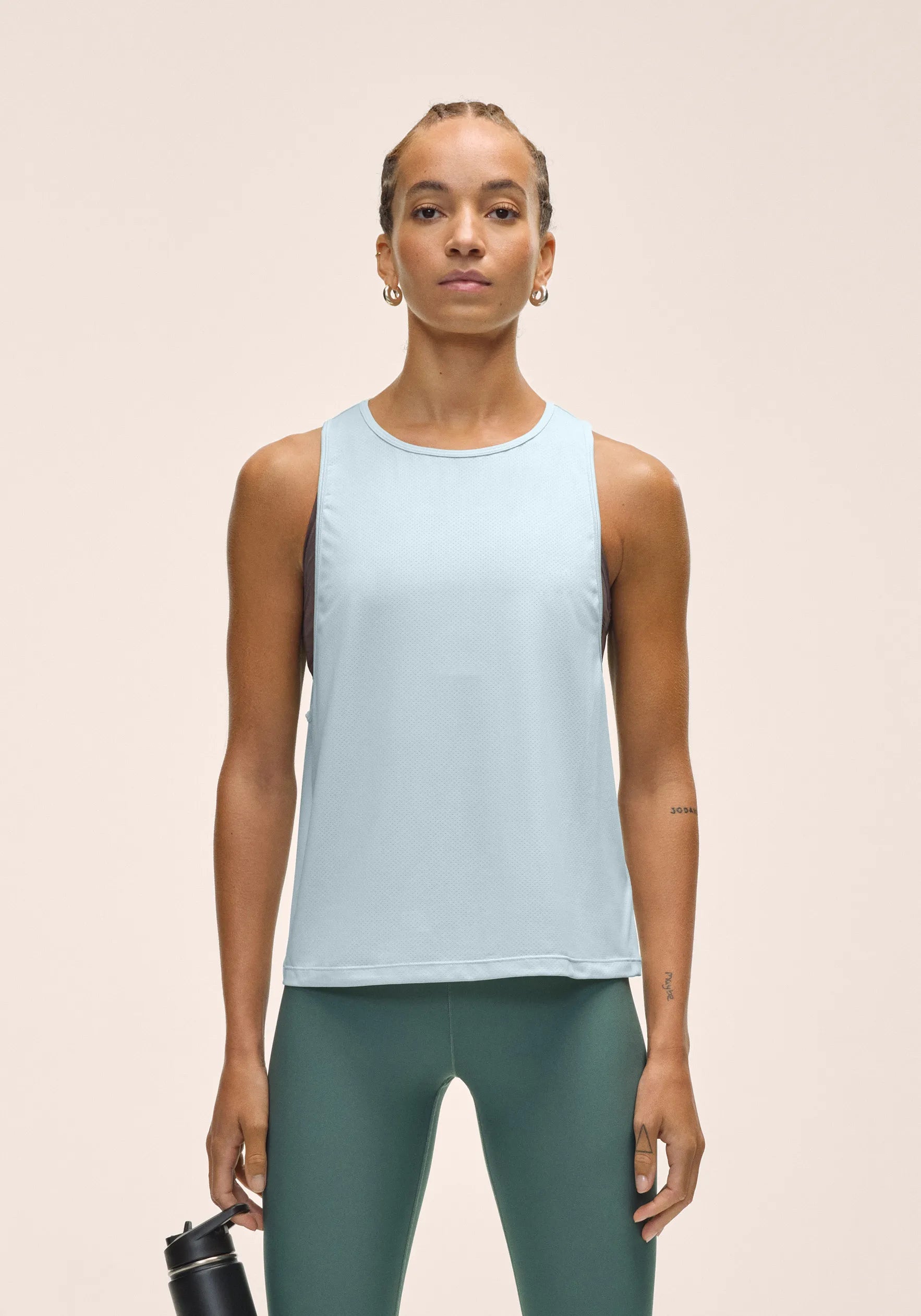 Laser Mesh Flow Tank - Aqua Glow