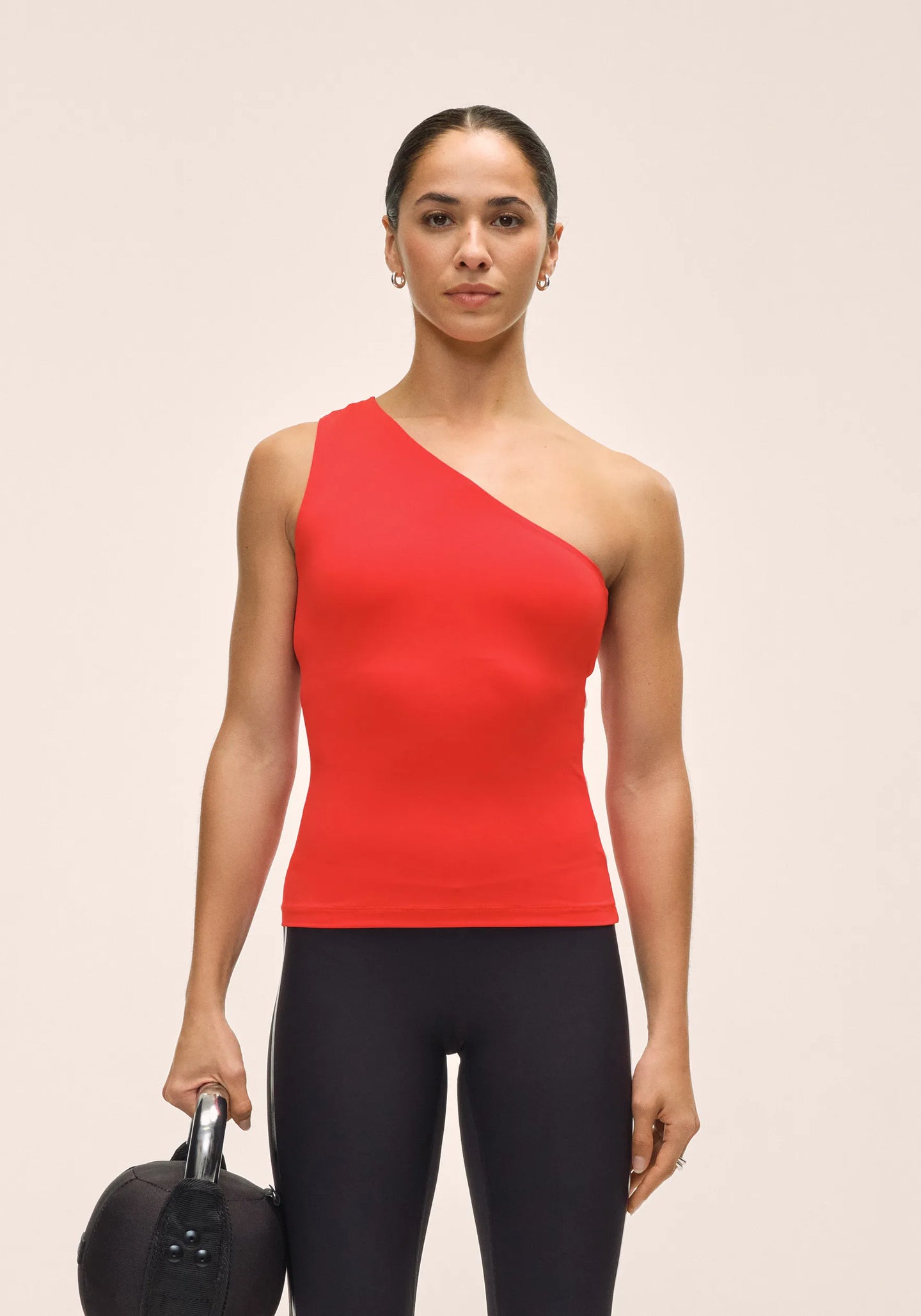 One Shoulder Bra Tank - Bold Red