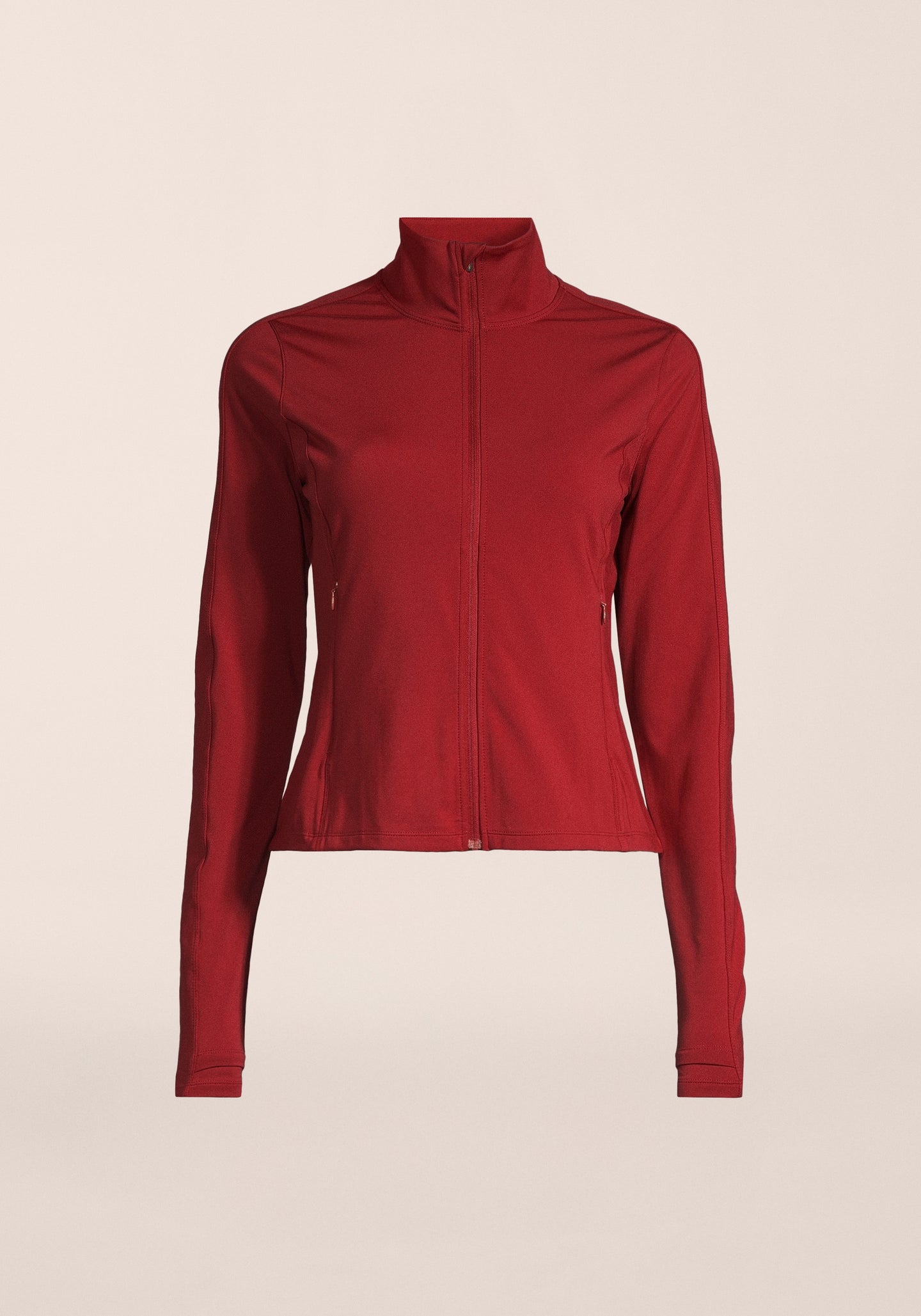 Soft Touch Zip Jacket - Maroon Red
