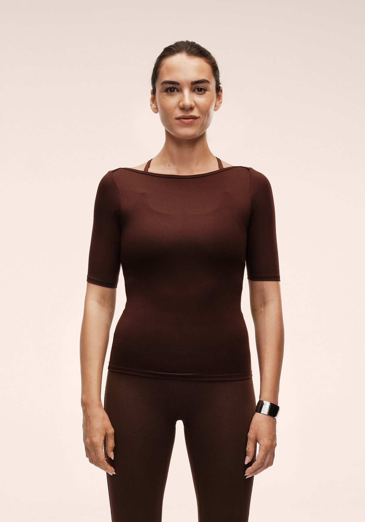 Delight Boatneck Tee - Dark Brown