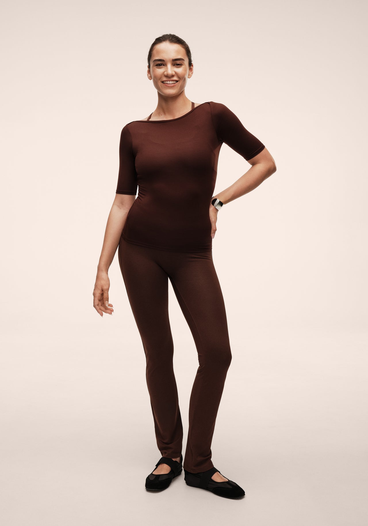 Delight Boatneck Tee - Dark Brown