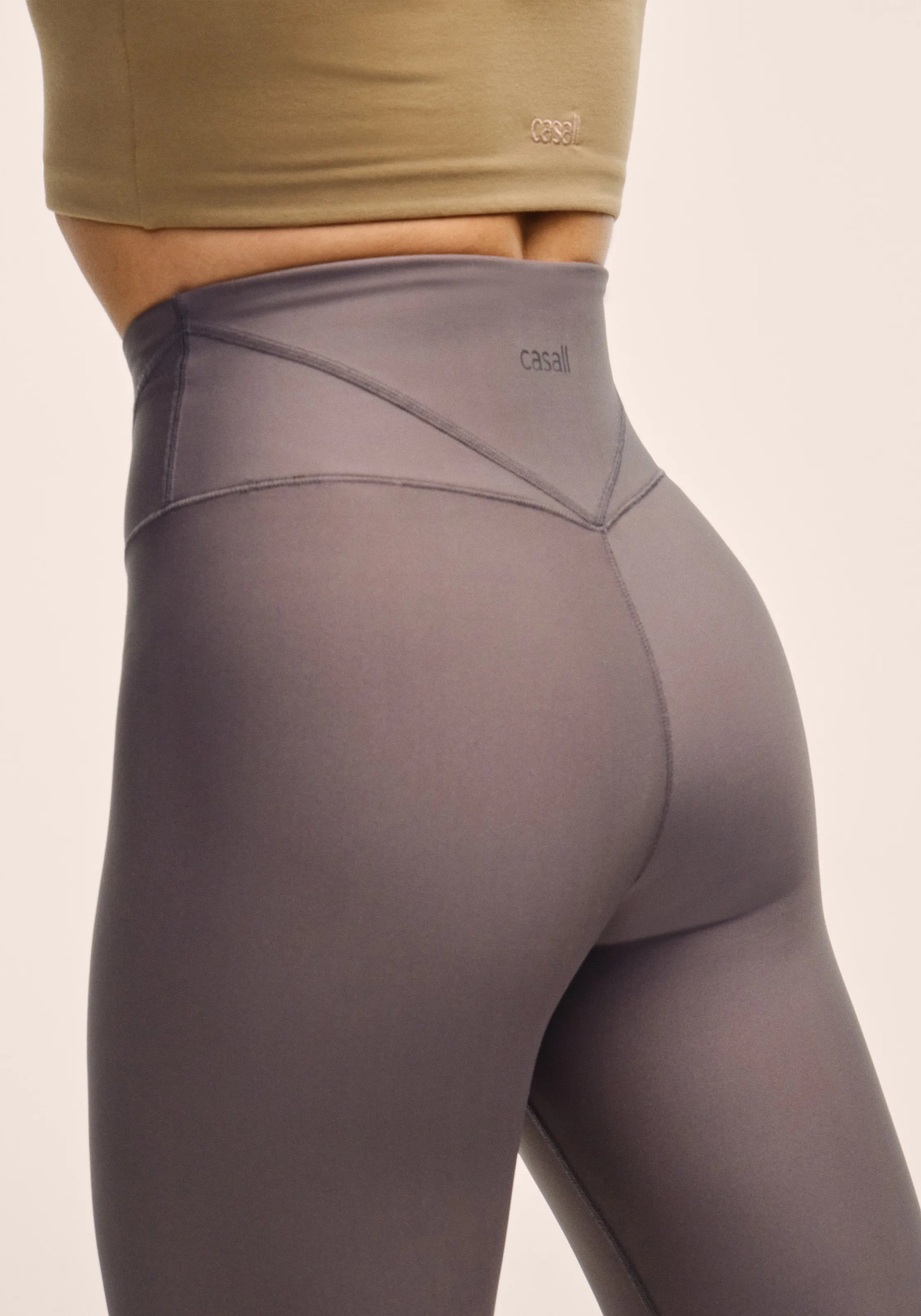 V-shape High Waist Tights - Dk Grey