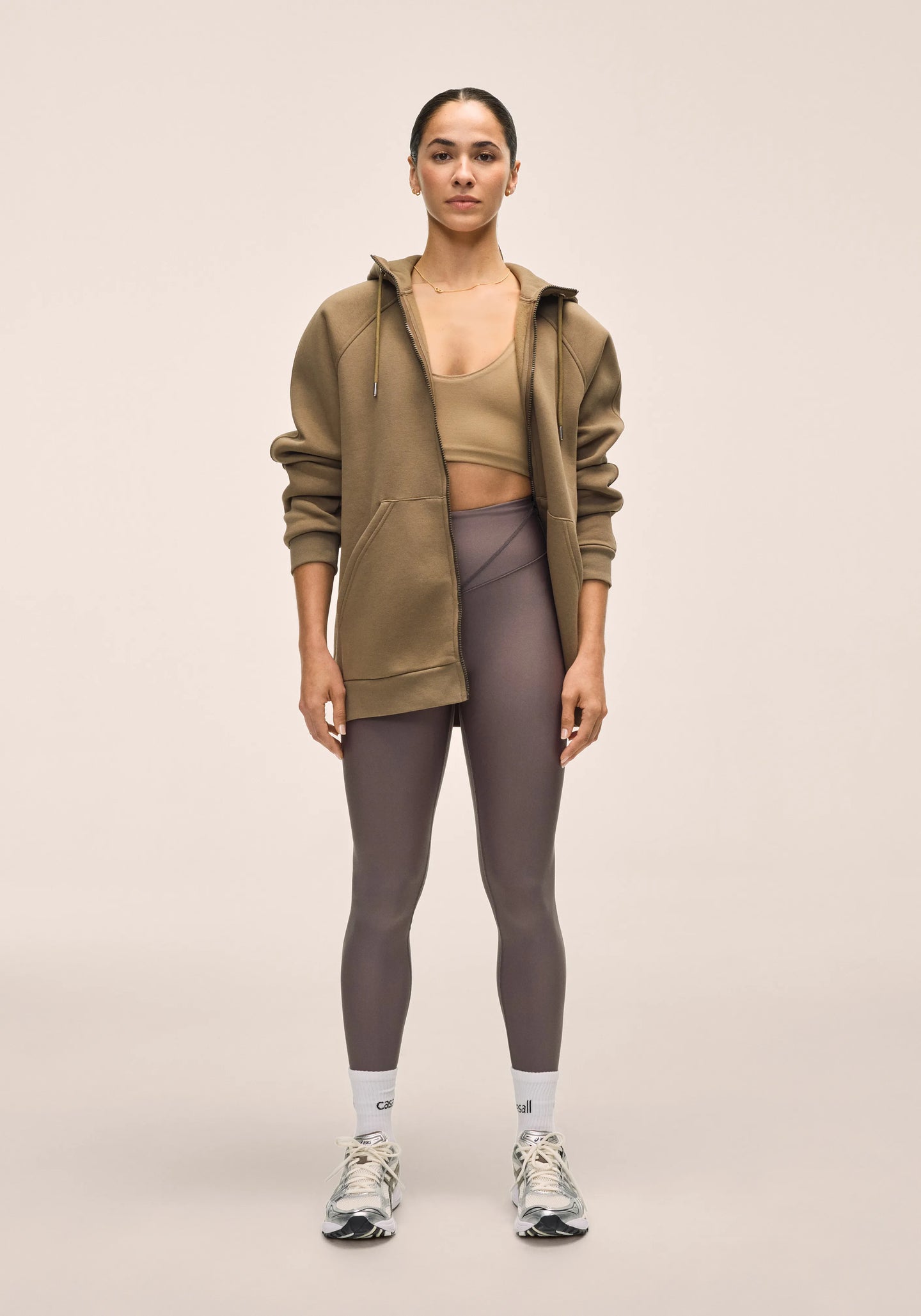 V-shape High Waist Tights - Dk Grey
