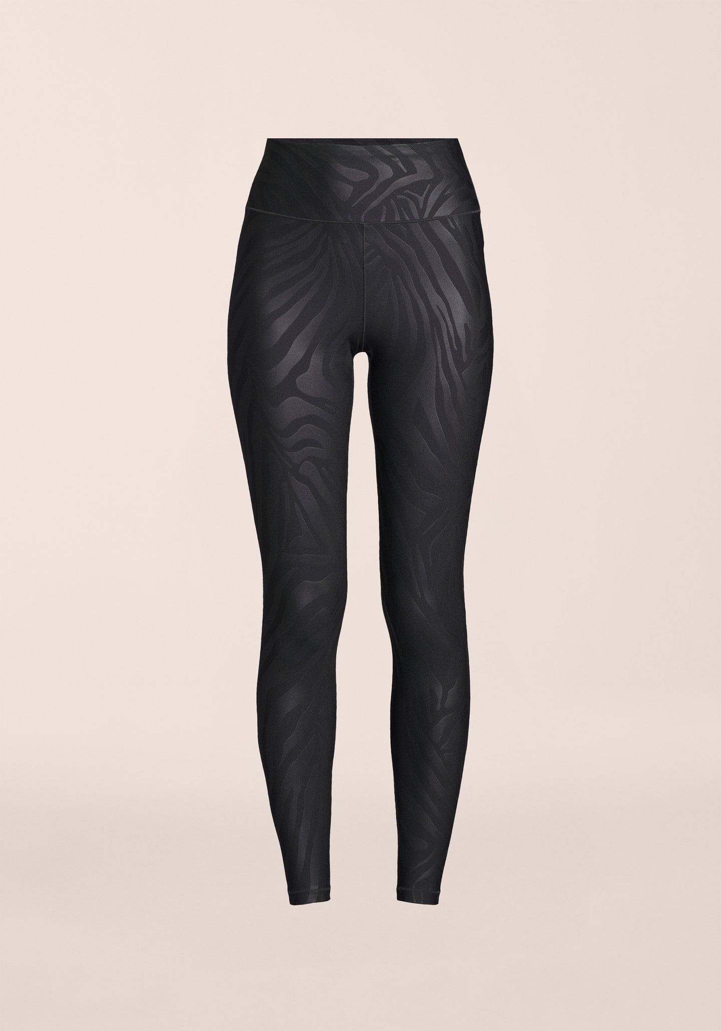 Heat Printed High Waist Tights - Zebra Black