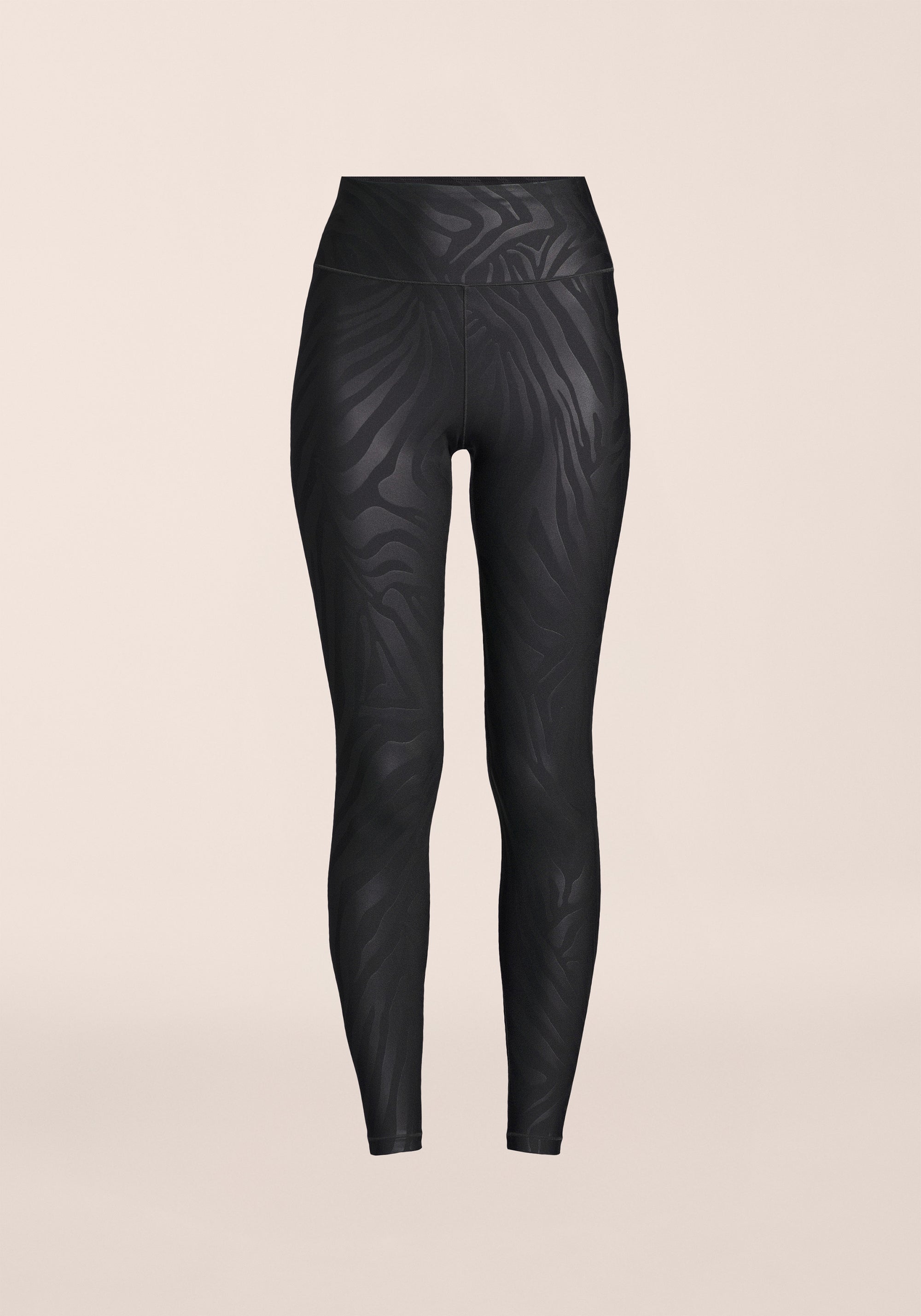 Heat Printed High Waist Tights - Zebra Black