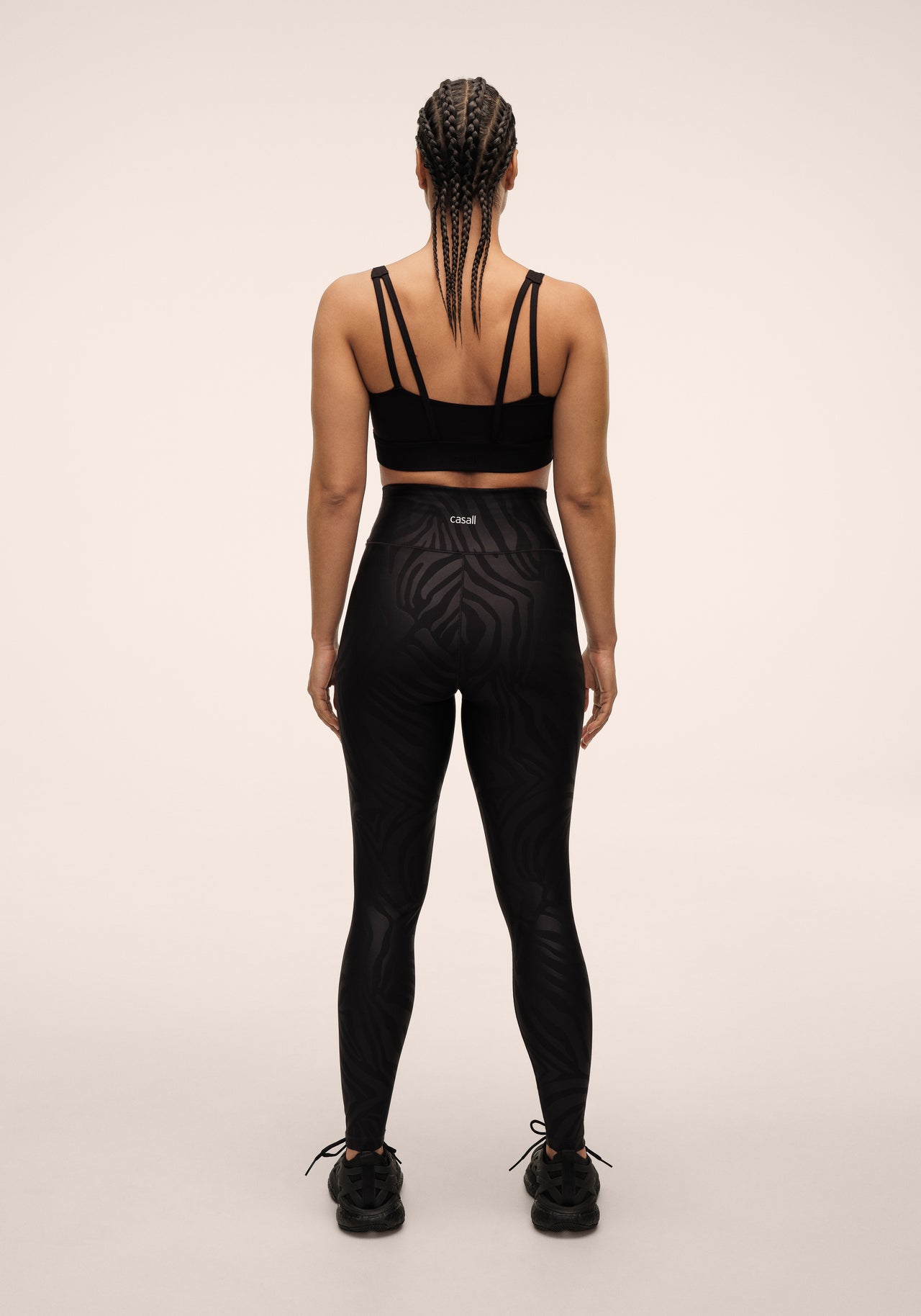 Heat Printed High Waist Tights - Zebra Black