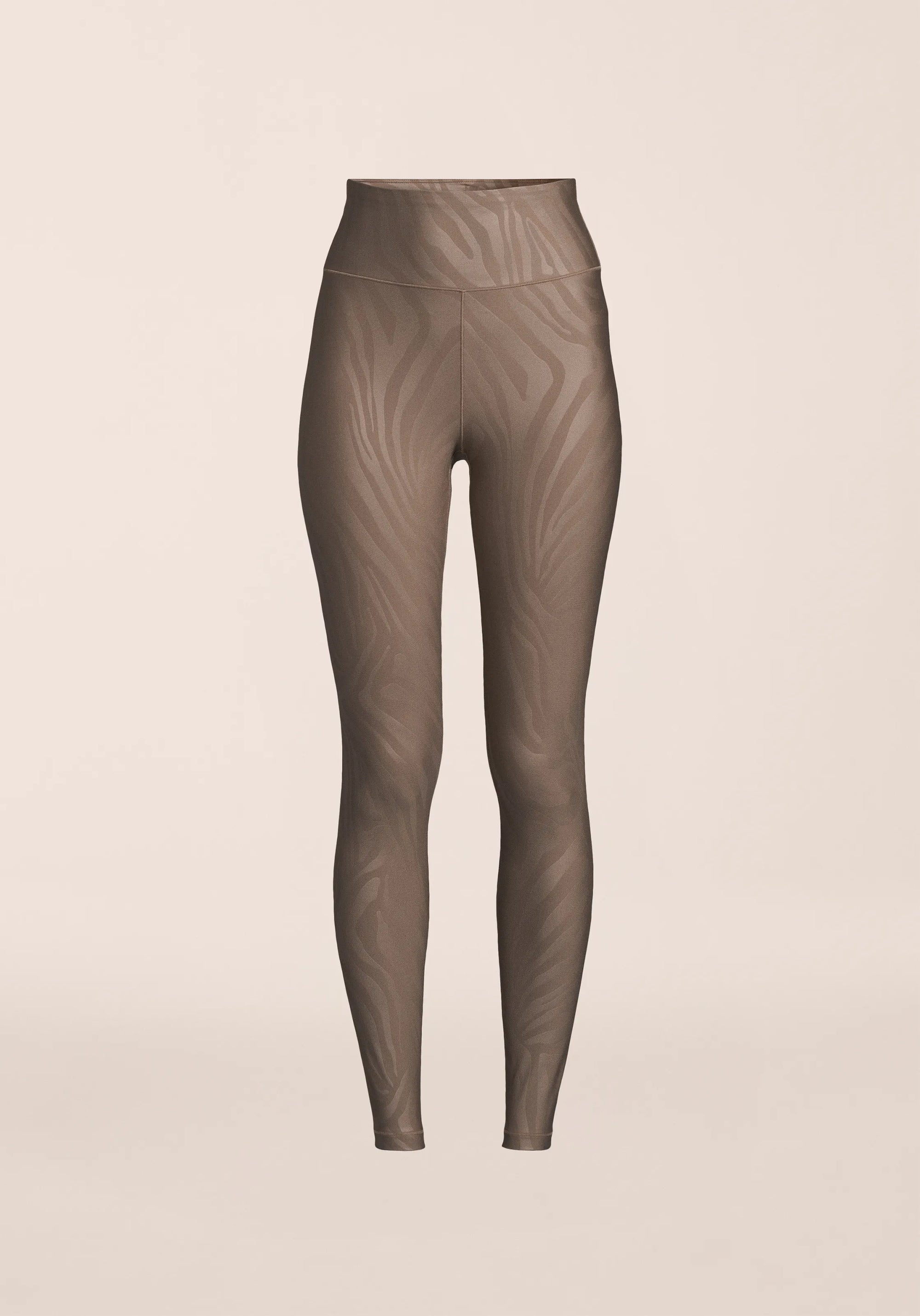 Heat Printed High Waist Tights - Zebra Khaki