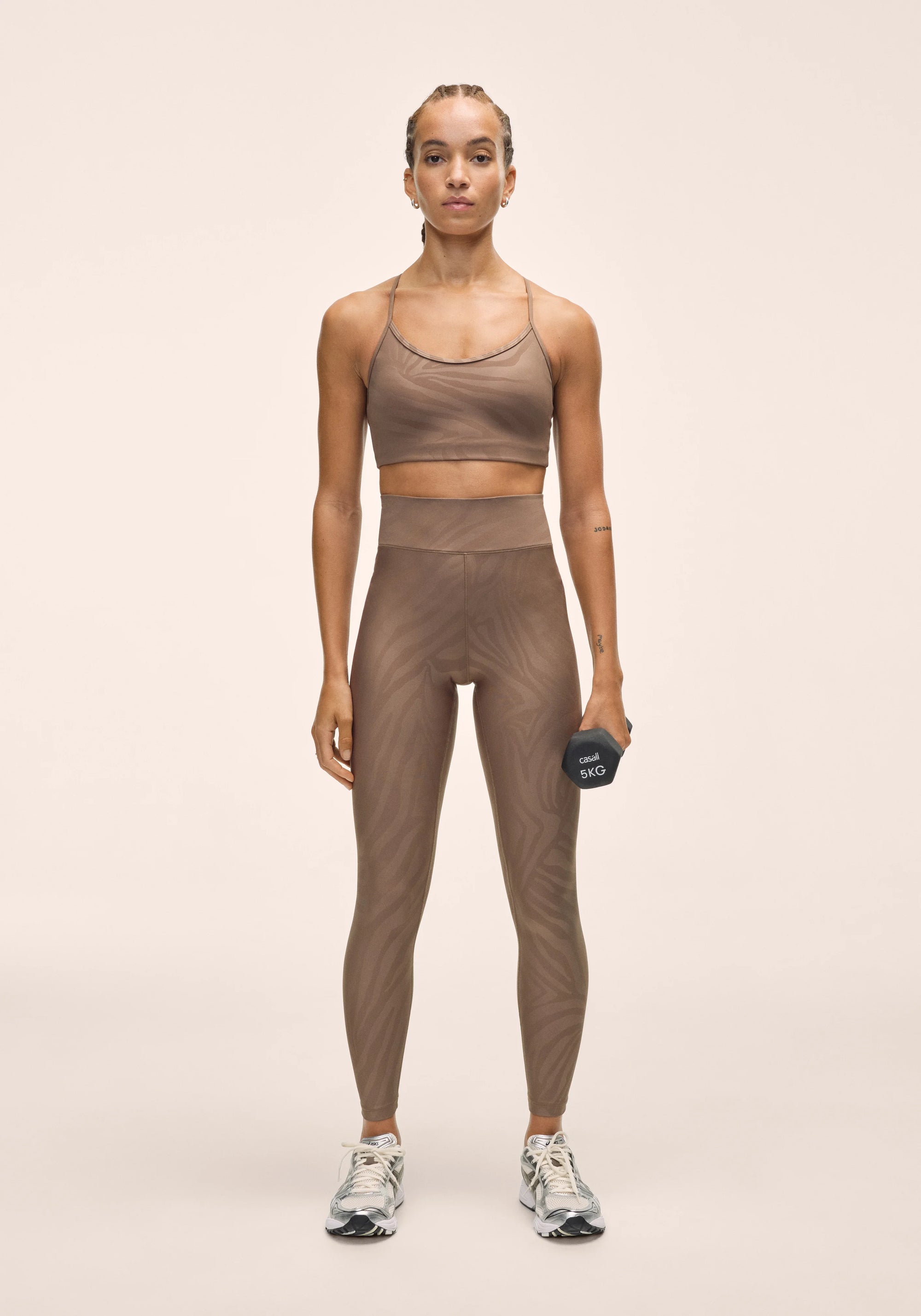 Sleek Strappy Sports Bra Printed - Zebra Khaki