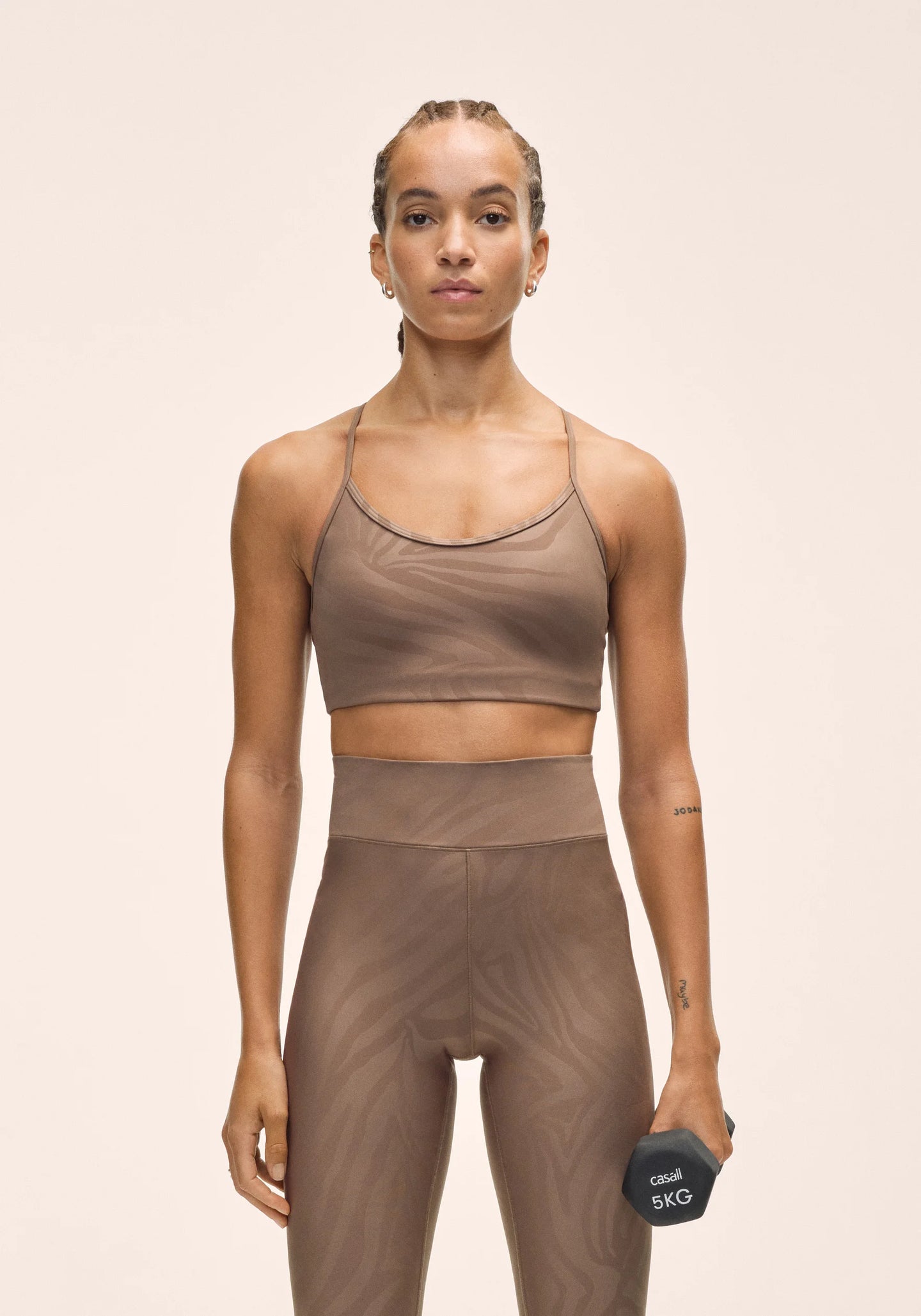 Sleek Strappy Sports Bra Printed - Zebra Khaki