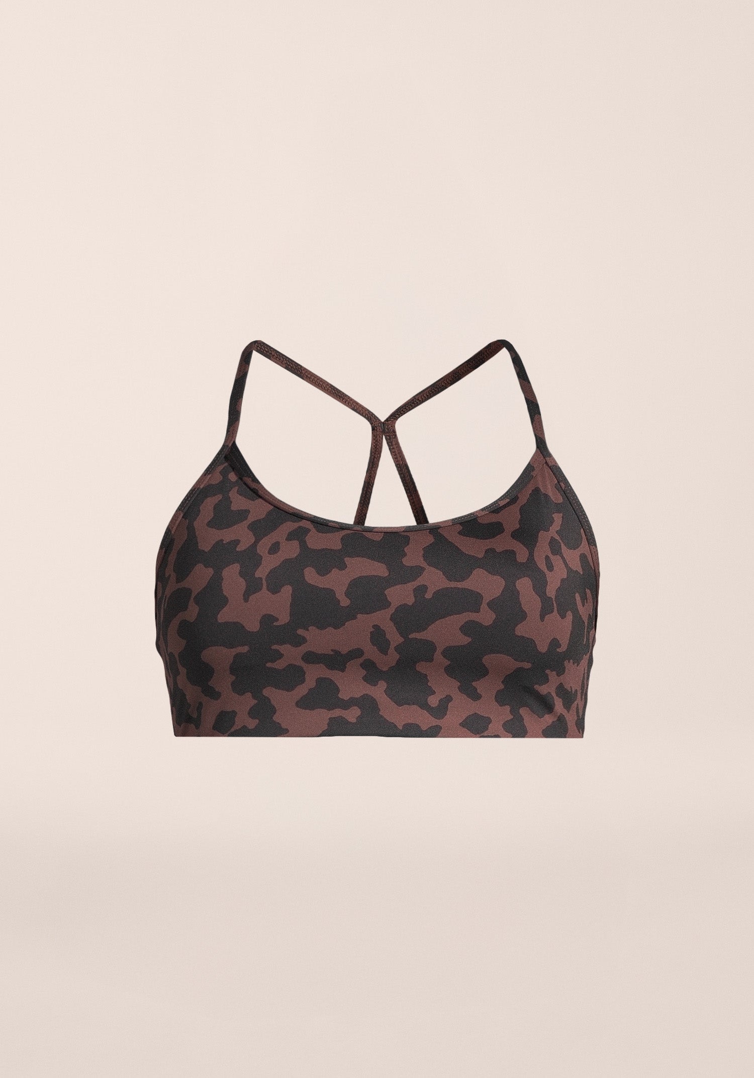 Sleek Strappy Sports Bra Printed - Turtoise Brown