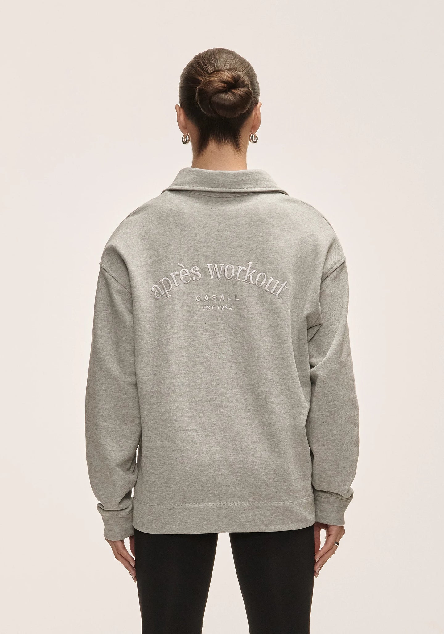 Polo Collar Terry Sweater - Grey Melange