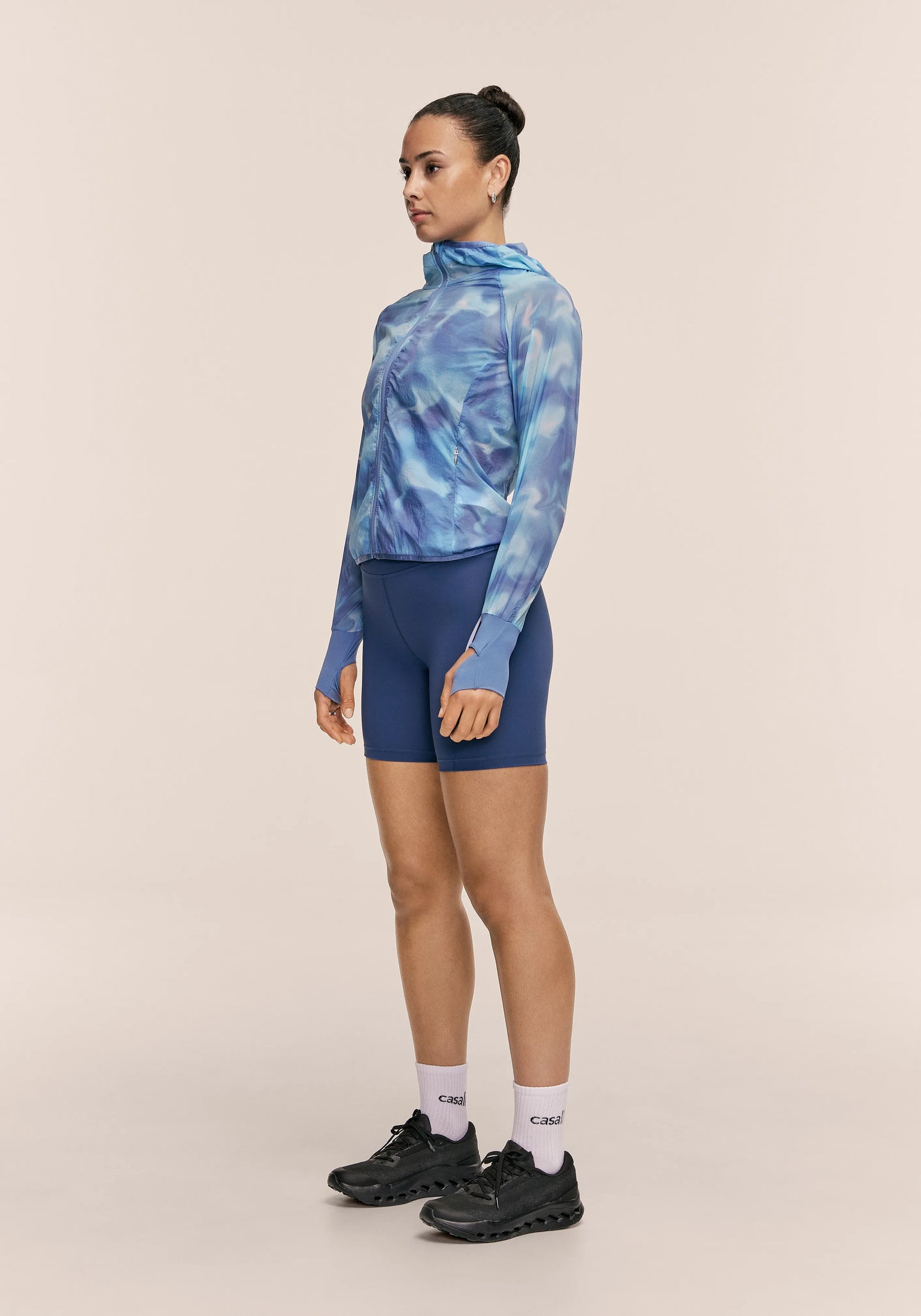 Breeze Printed Running Jacket - Breeze Blue Shadow