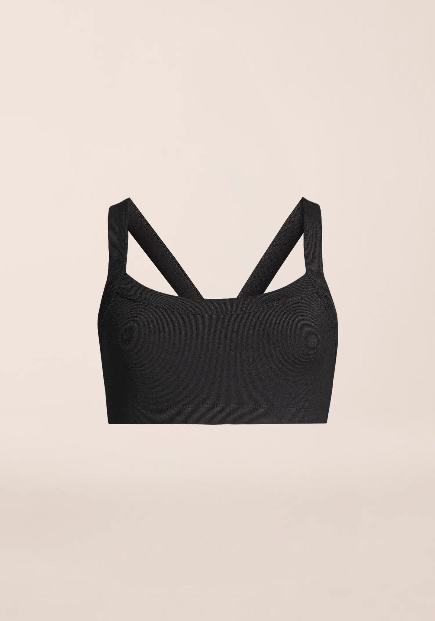 Defined Rib Sport Top - Black