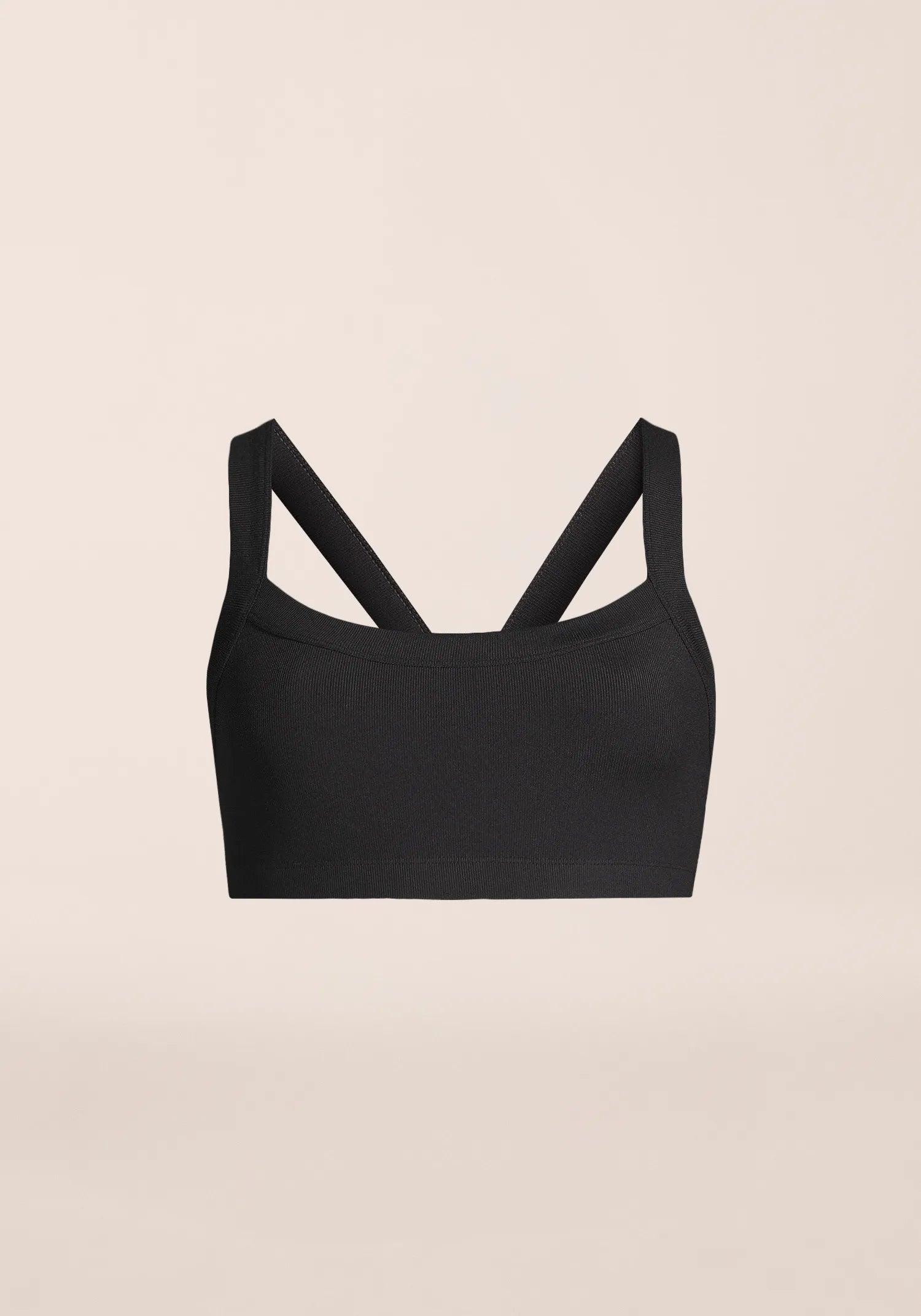 Defined Rib Sport Top - Black