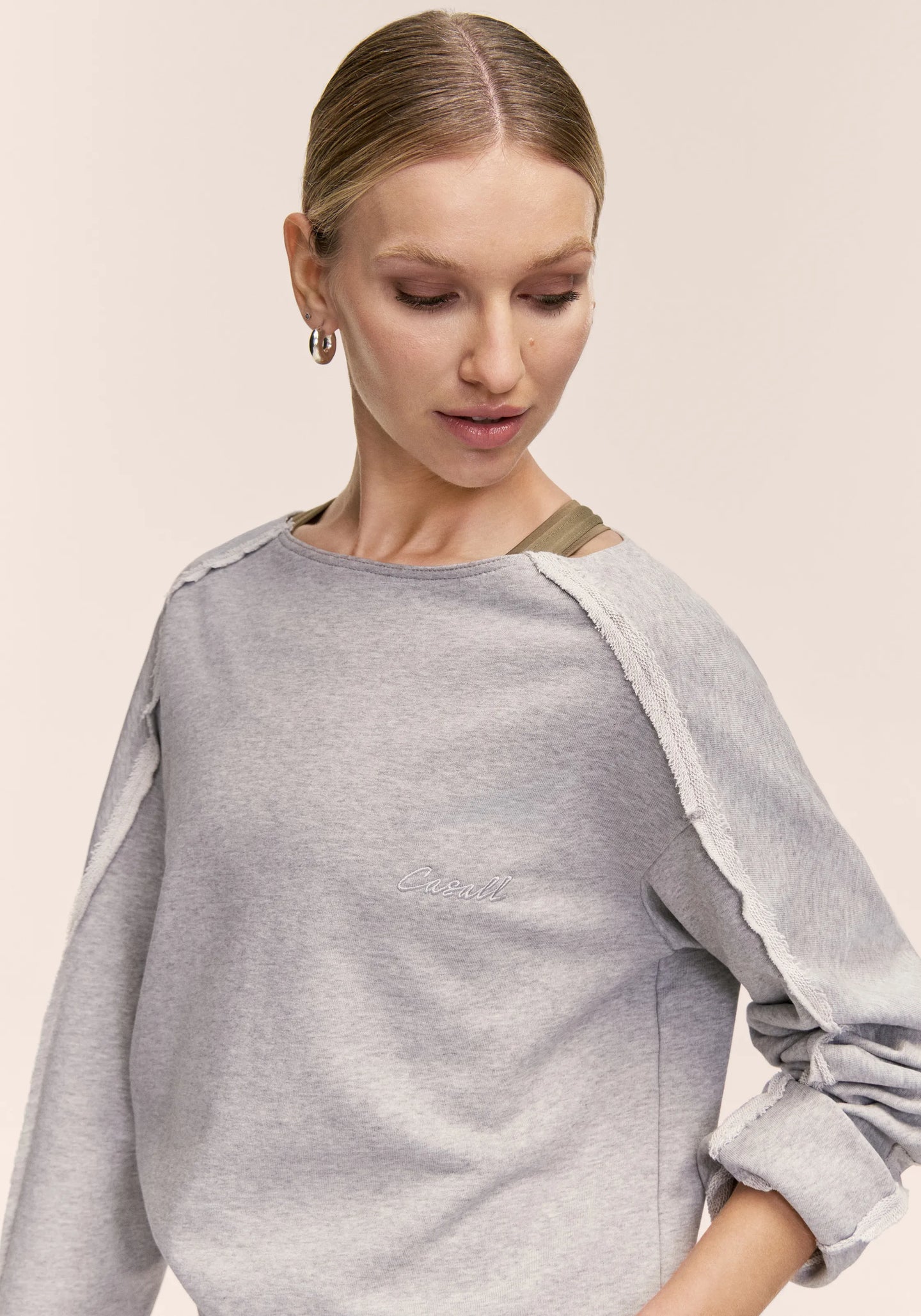 Reversed Seam Terry Crew - Grey Melange