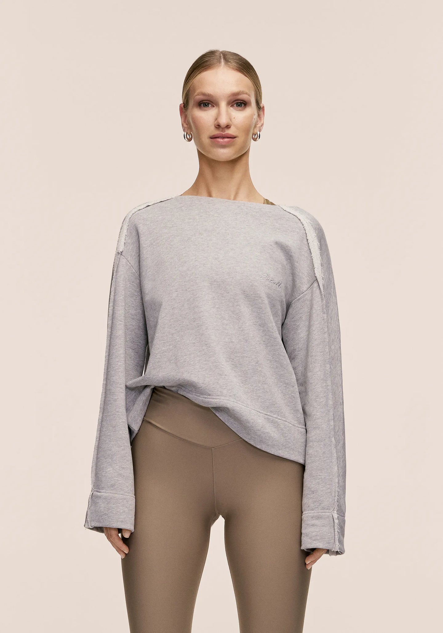 Reversed Seam Terry Crew - Grey Melange