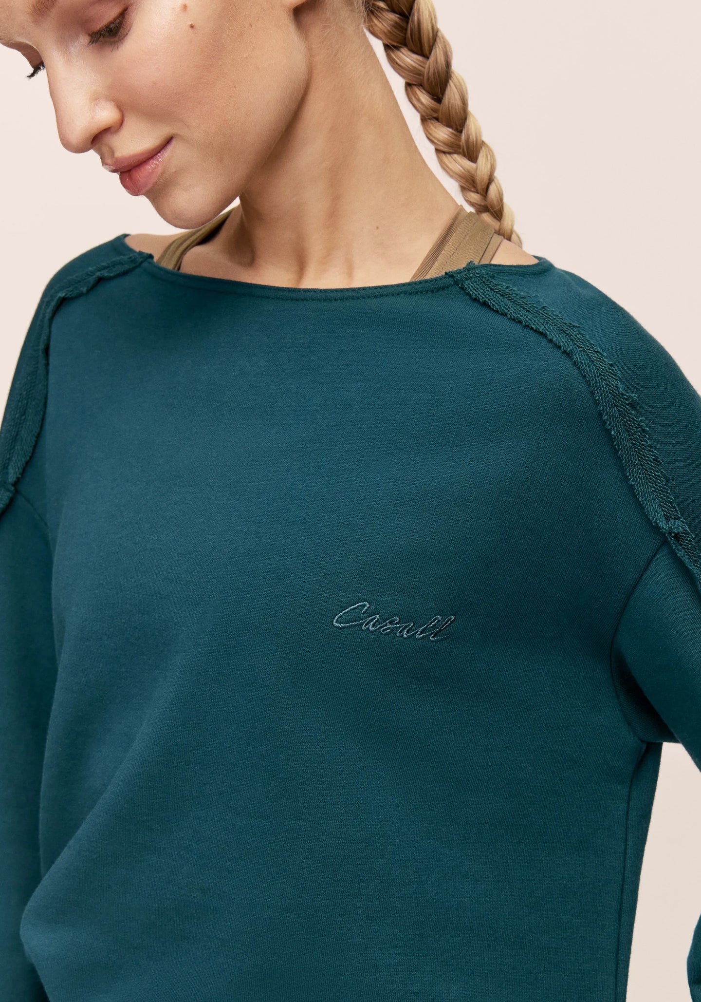 Reversed Seam Terry Crew - Ocean Teal