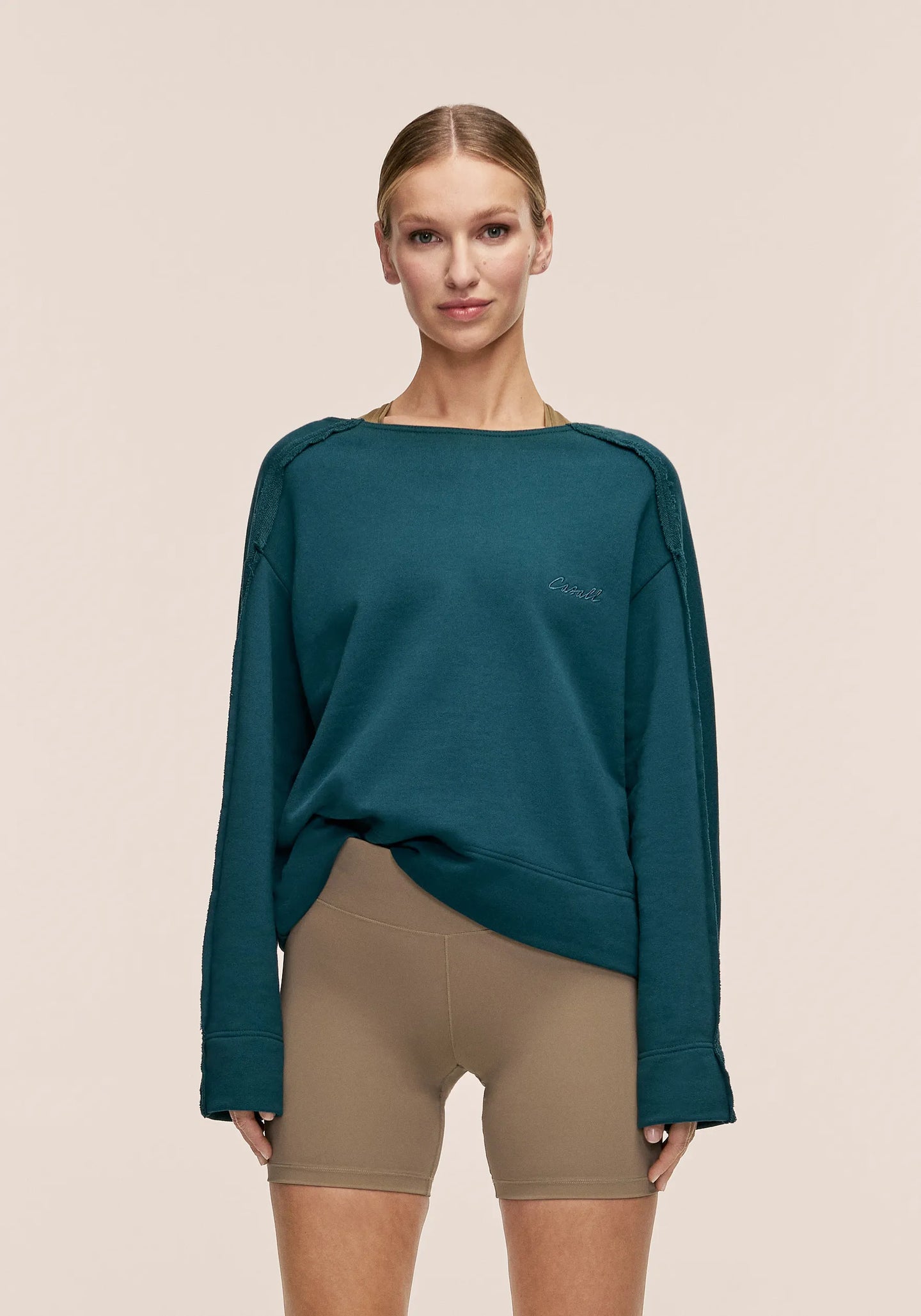 Reversed Seam Terry Crew - Ocean Teal