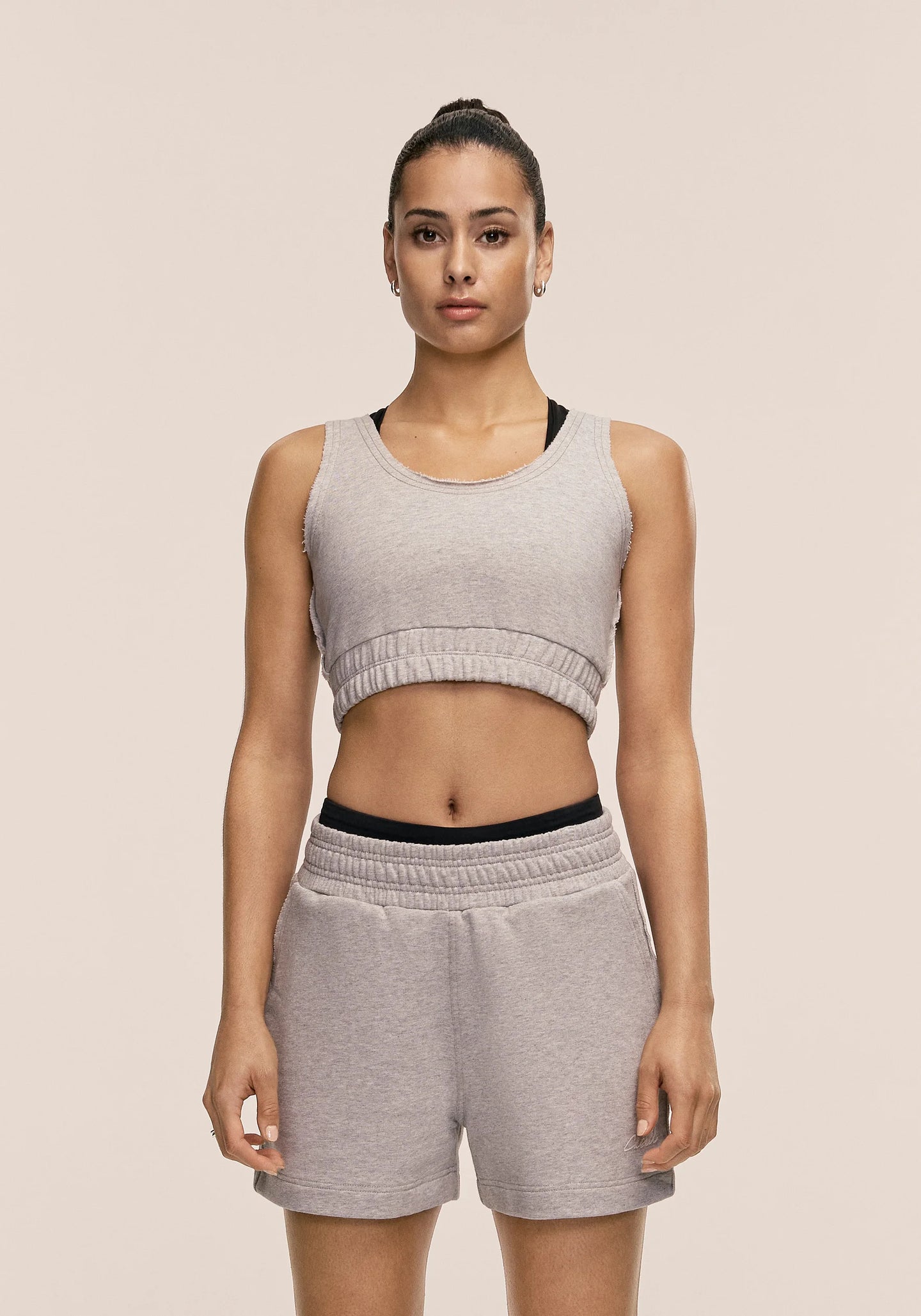 Reversed Seam Terry Top - Grey Melange