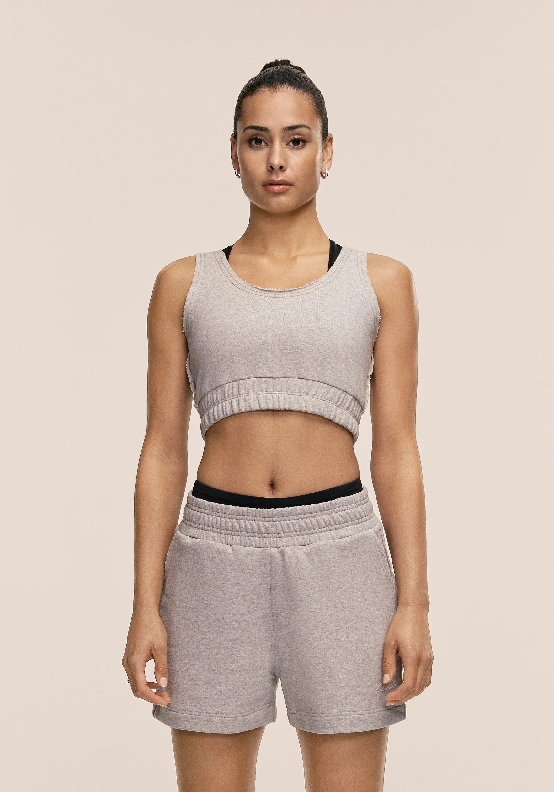 Reversed Seam Terry Top - Grey Melange