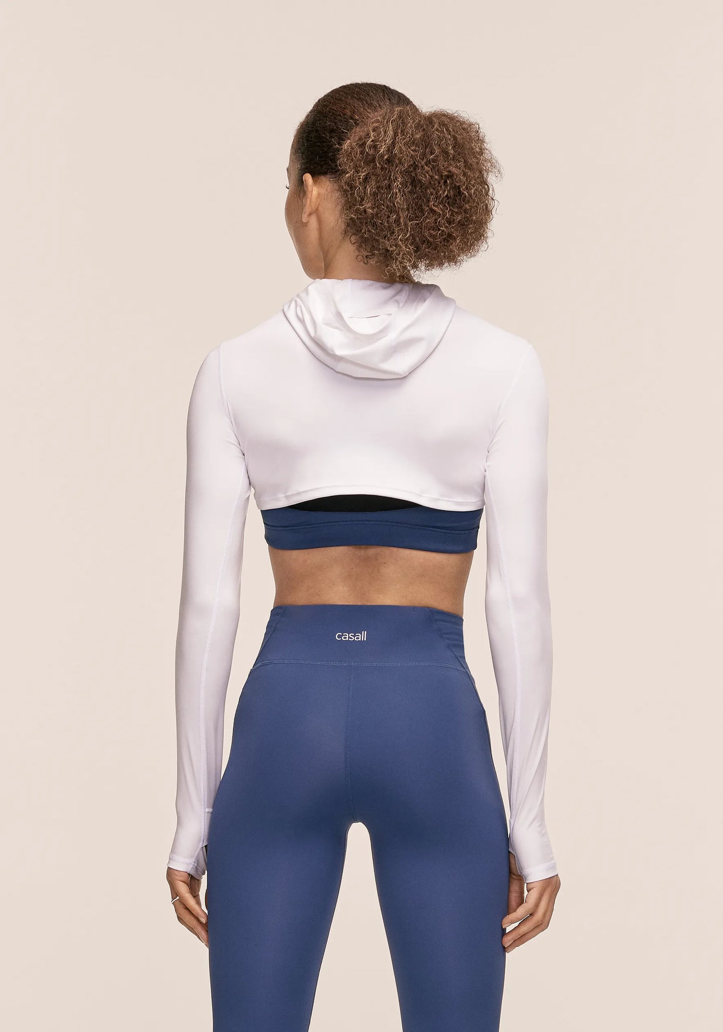 Neat Cropped Pony Tail Hood - White