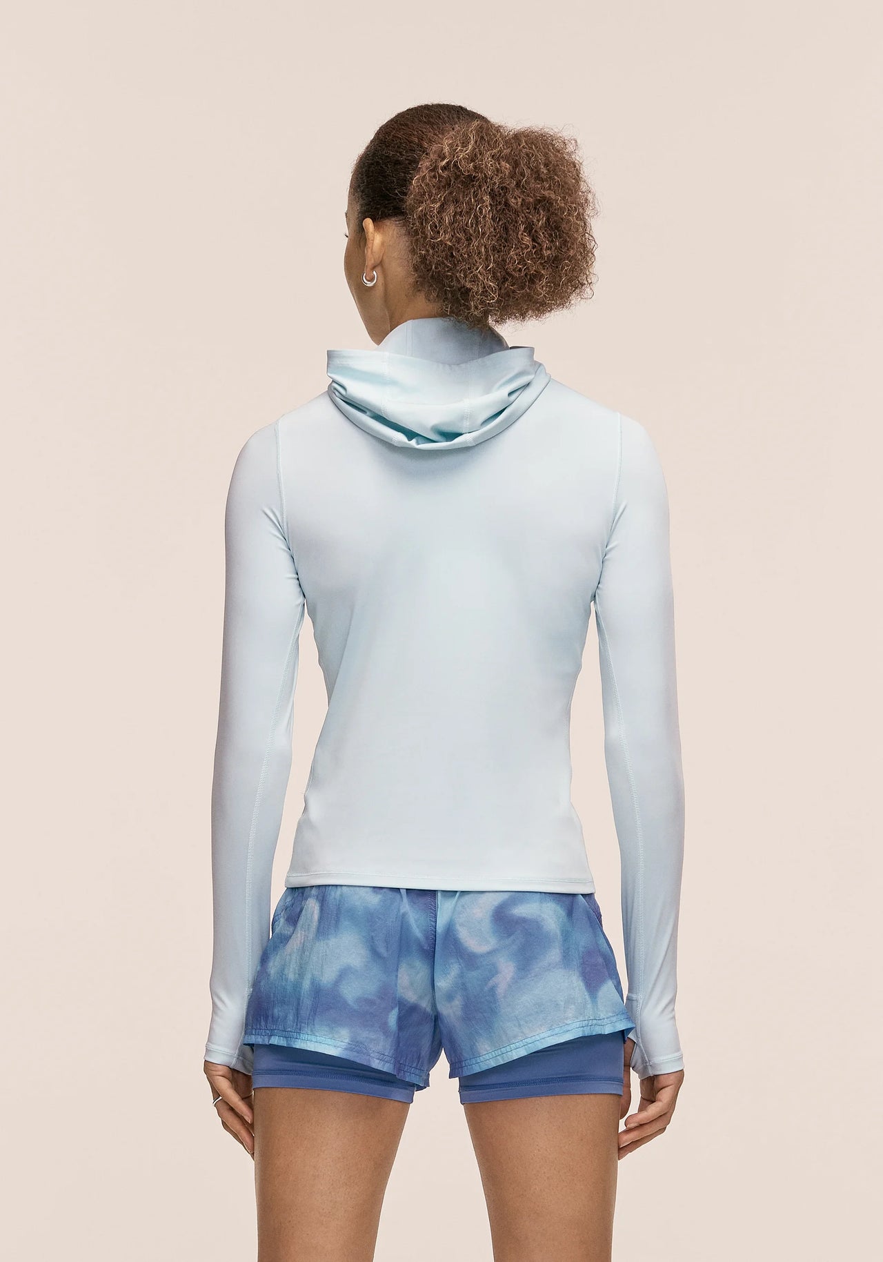 Neat Long Sleeve Hood - Aqua Glow