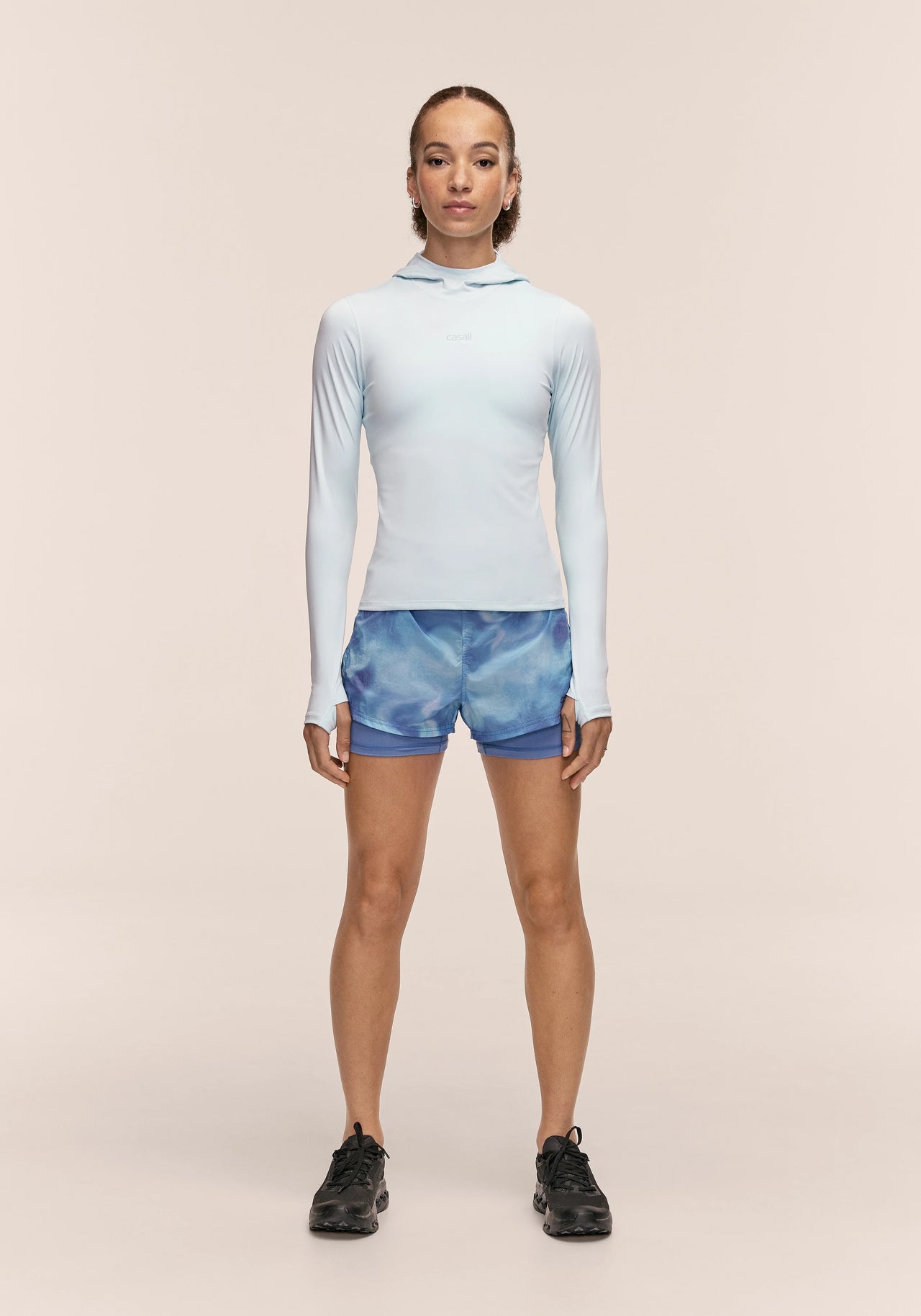 Neat Long Sleeve Hood - Aqua Glow