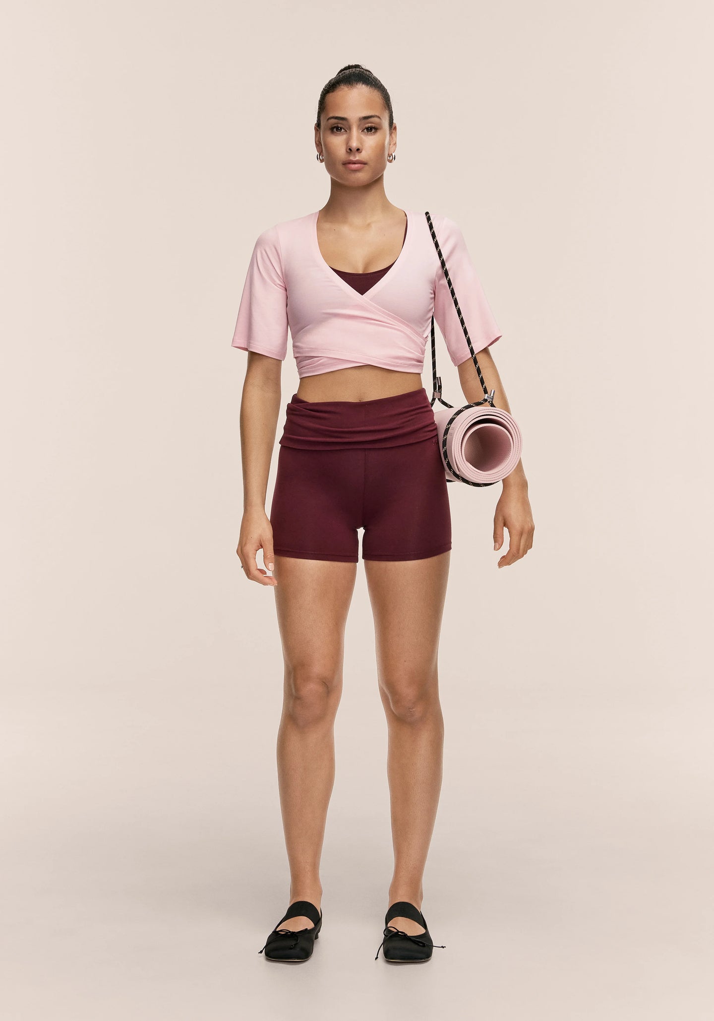 Delight Cropped Wrap Top - Lush Pink
