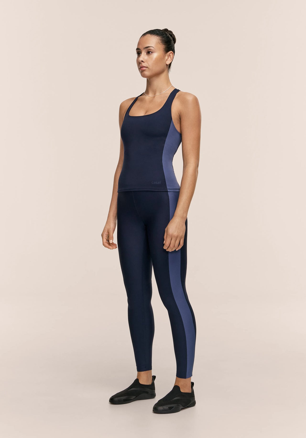 Shaped Block High Waist Tights - Core Blue