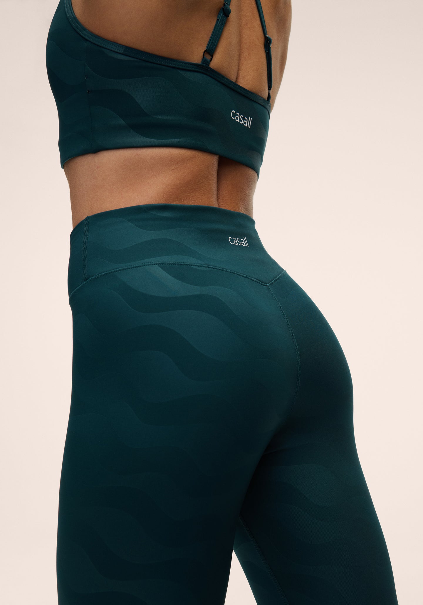 Heat Printed High Waist Tights - Ocean Geo