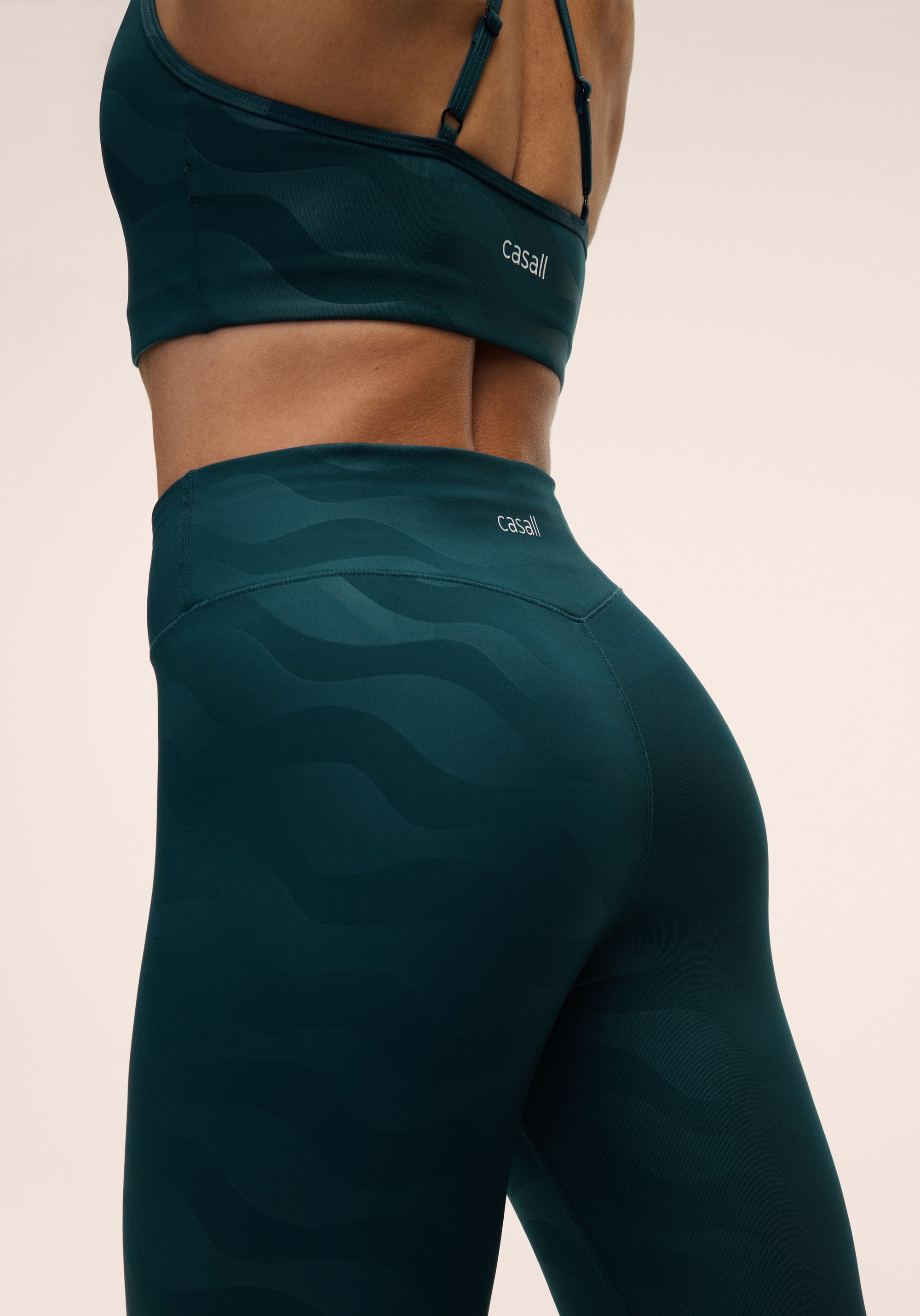 Heat Printed High Waist Tights - Ocean Geo