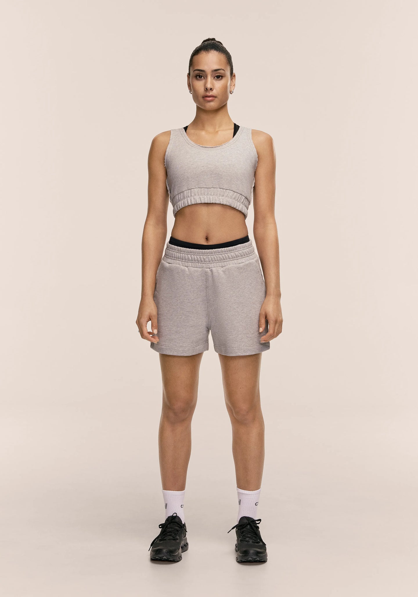 Reversed Seam Terry Relaxed Shorts - Grey Melange