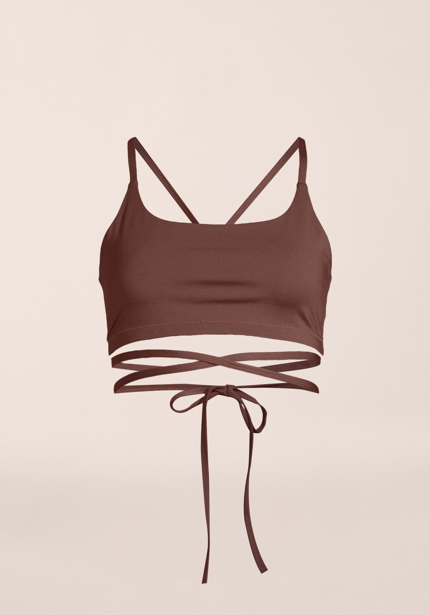 Lace-Up Strap Top - Dark Brown