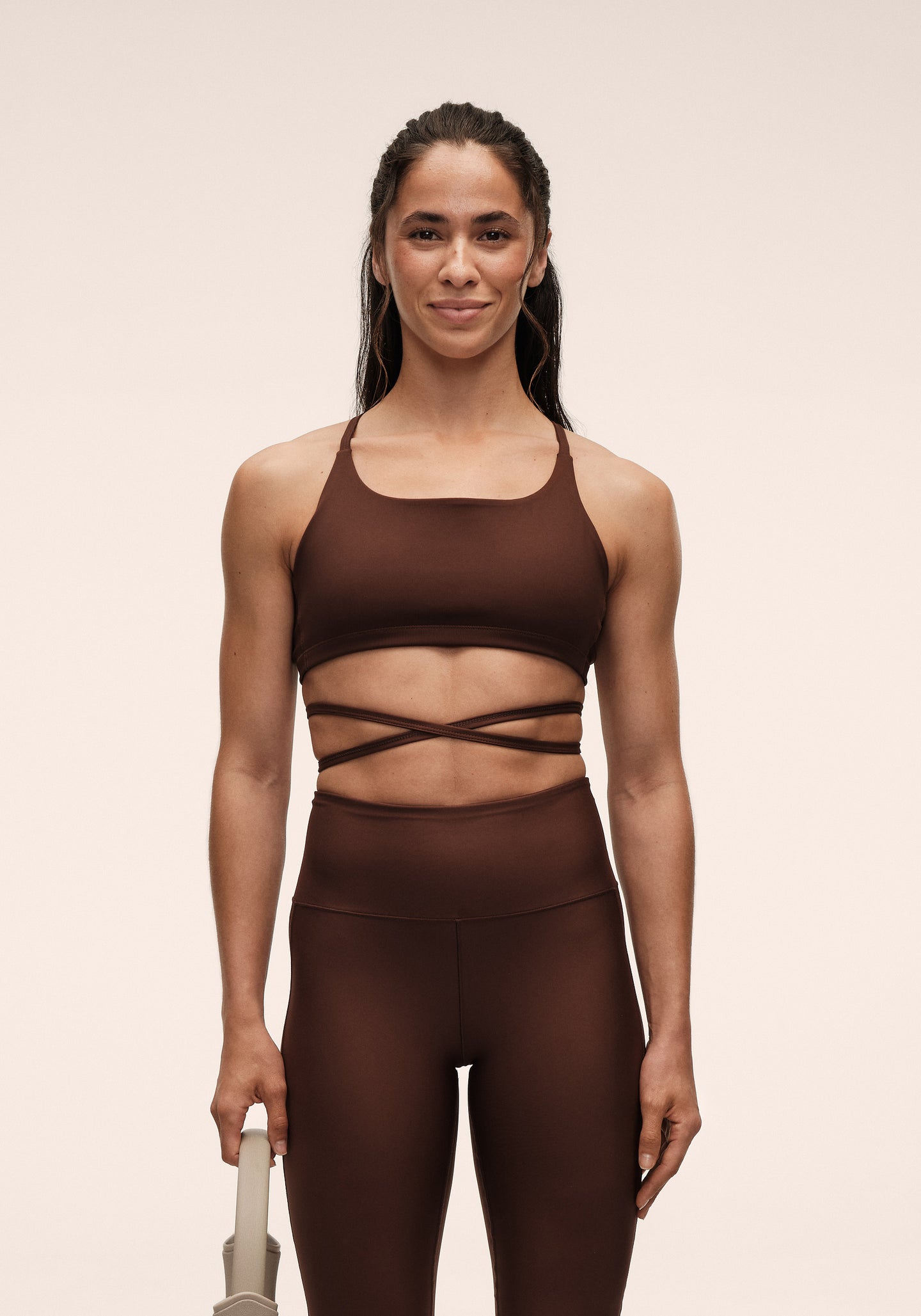 Lace-Up Strap Top - Dark Brown