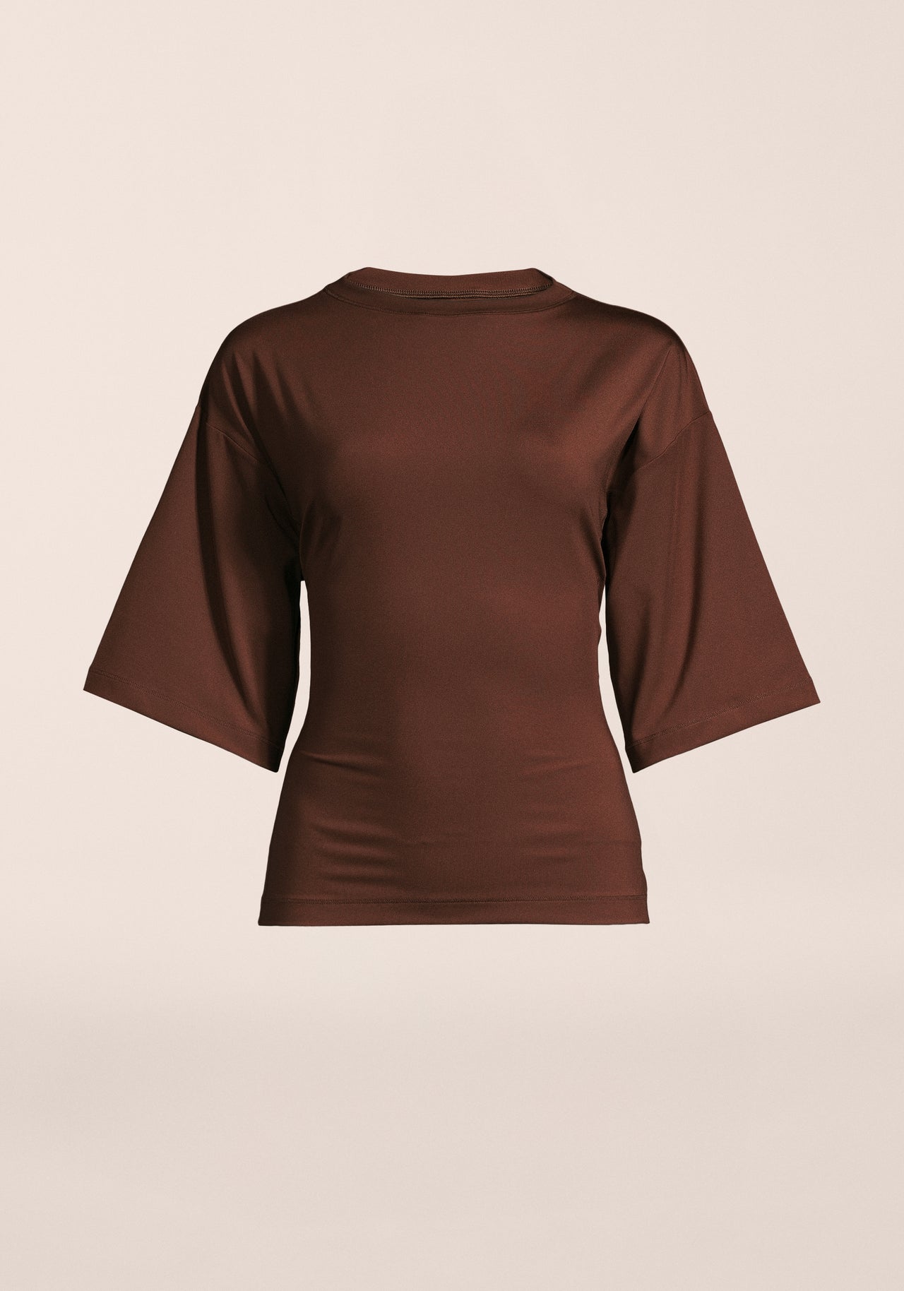 Lace-Up Back Tee - Dark Brown