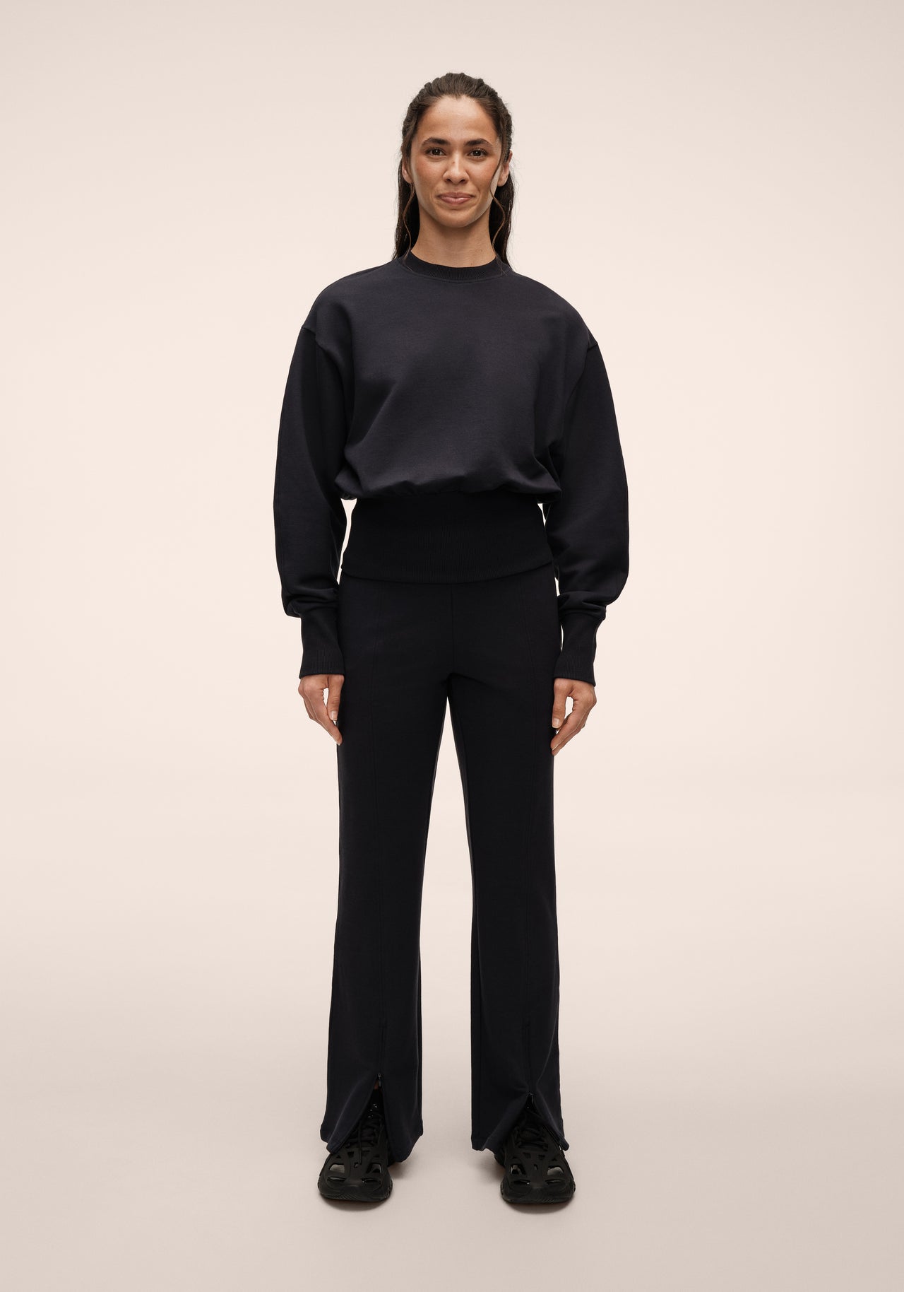 Terry Front Slit Pant - Core Blue