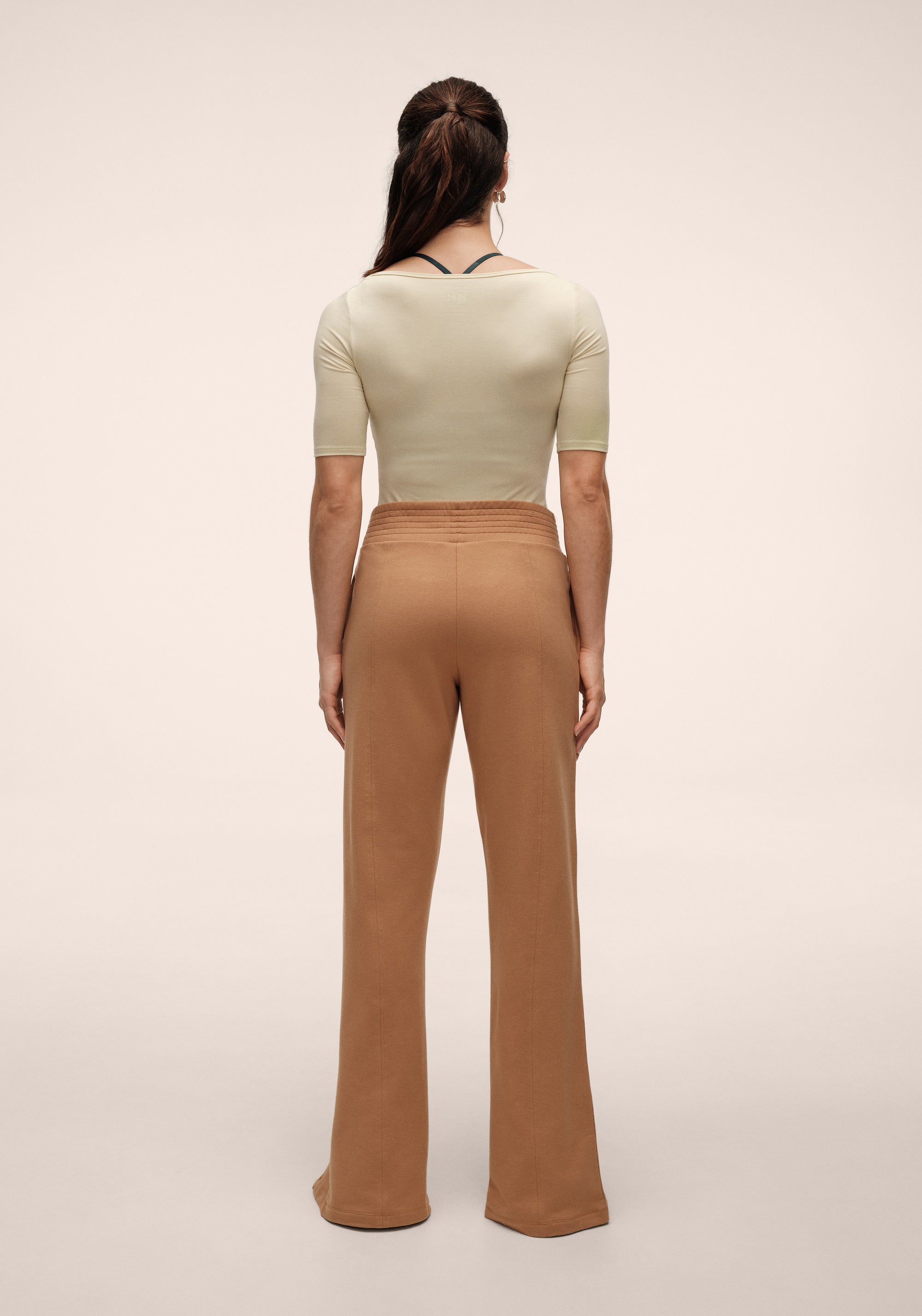 Terry Front Slit Pant - Golden Brown