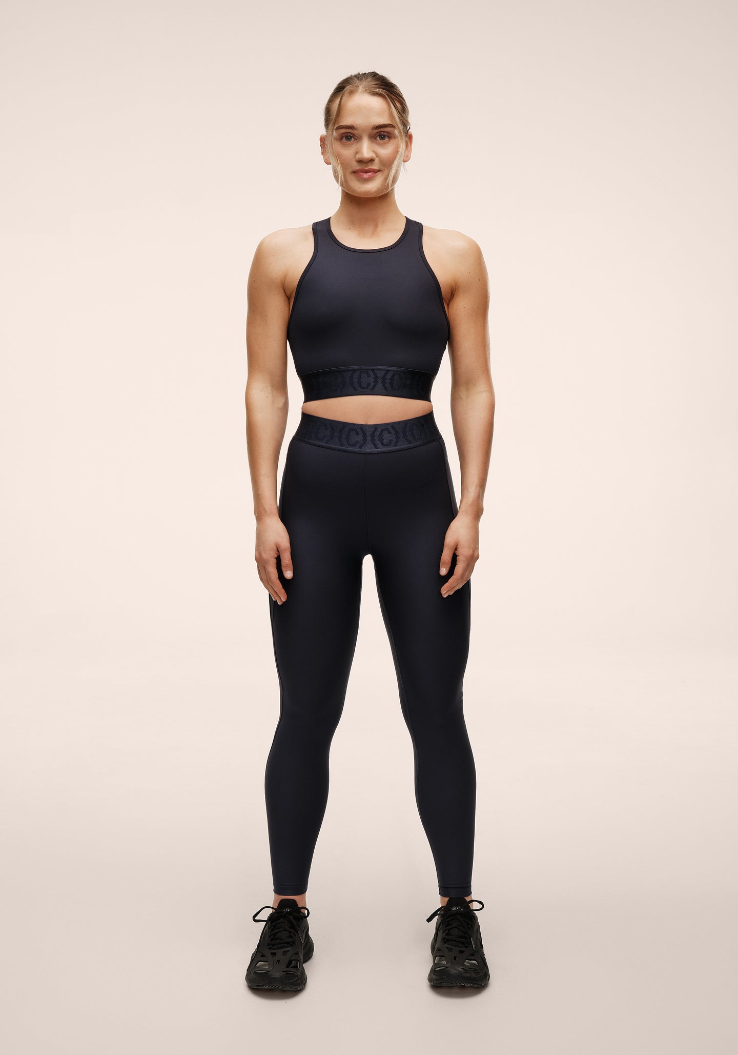 Logo Elastic High Waist Tights - Core Blue