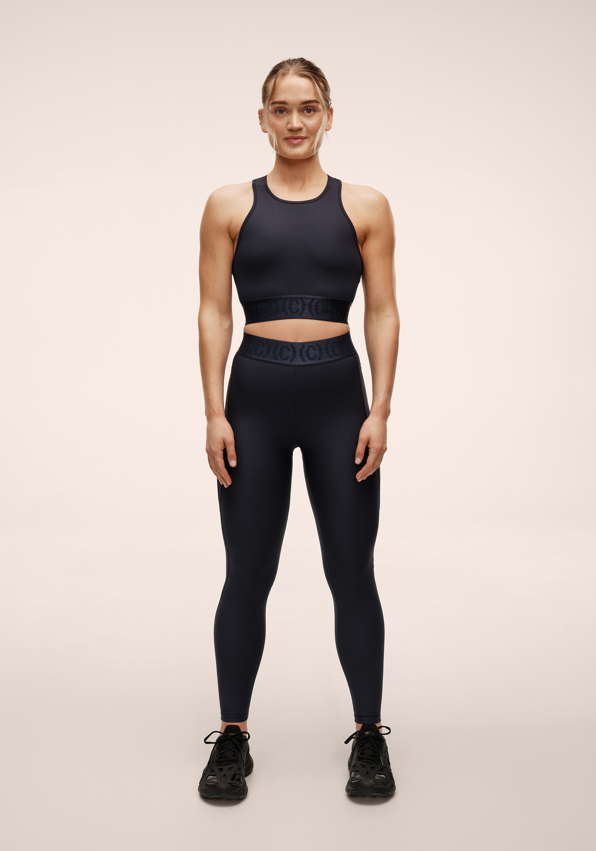 Logo Elastic High Waist Tights - Core Blue