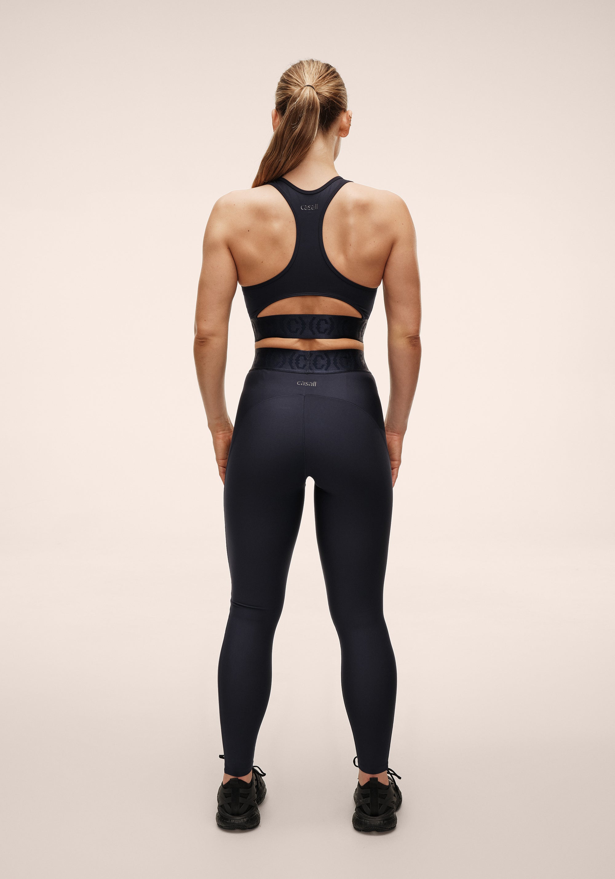 Logo Elastic High Waist Tights - Core Blue