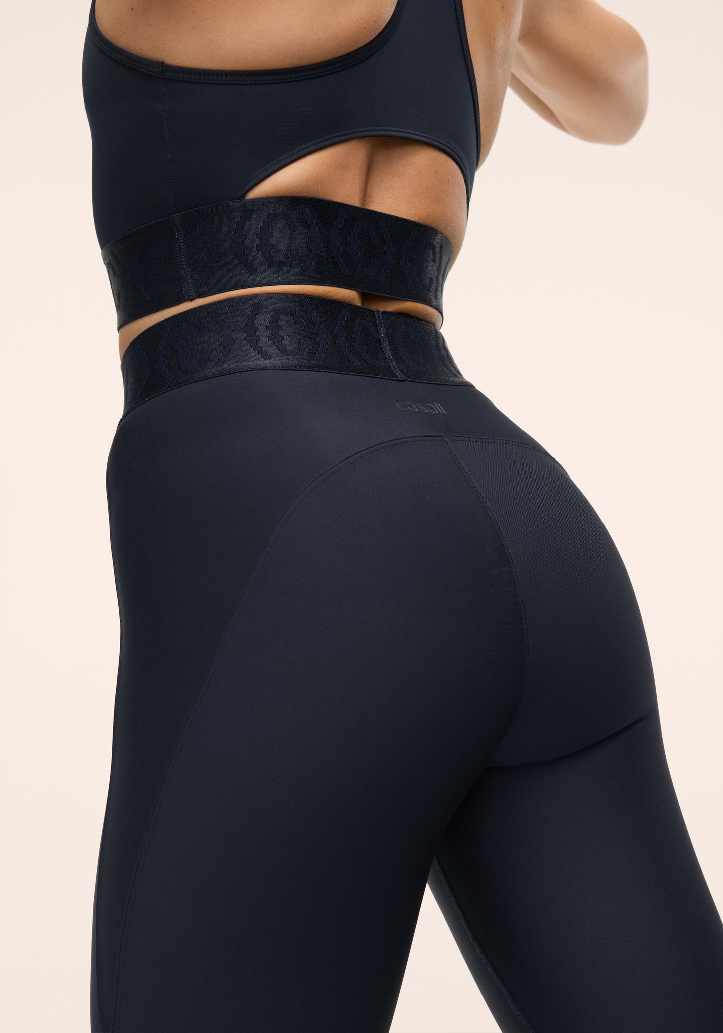 Logo Elastic High Waist Tights - Core Blue