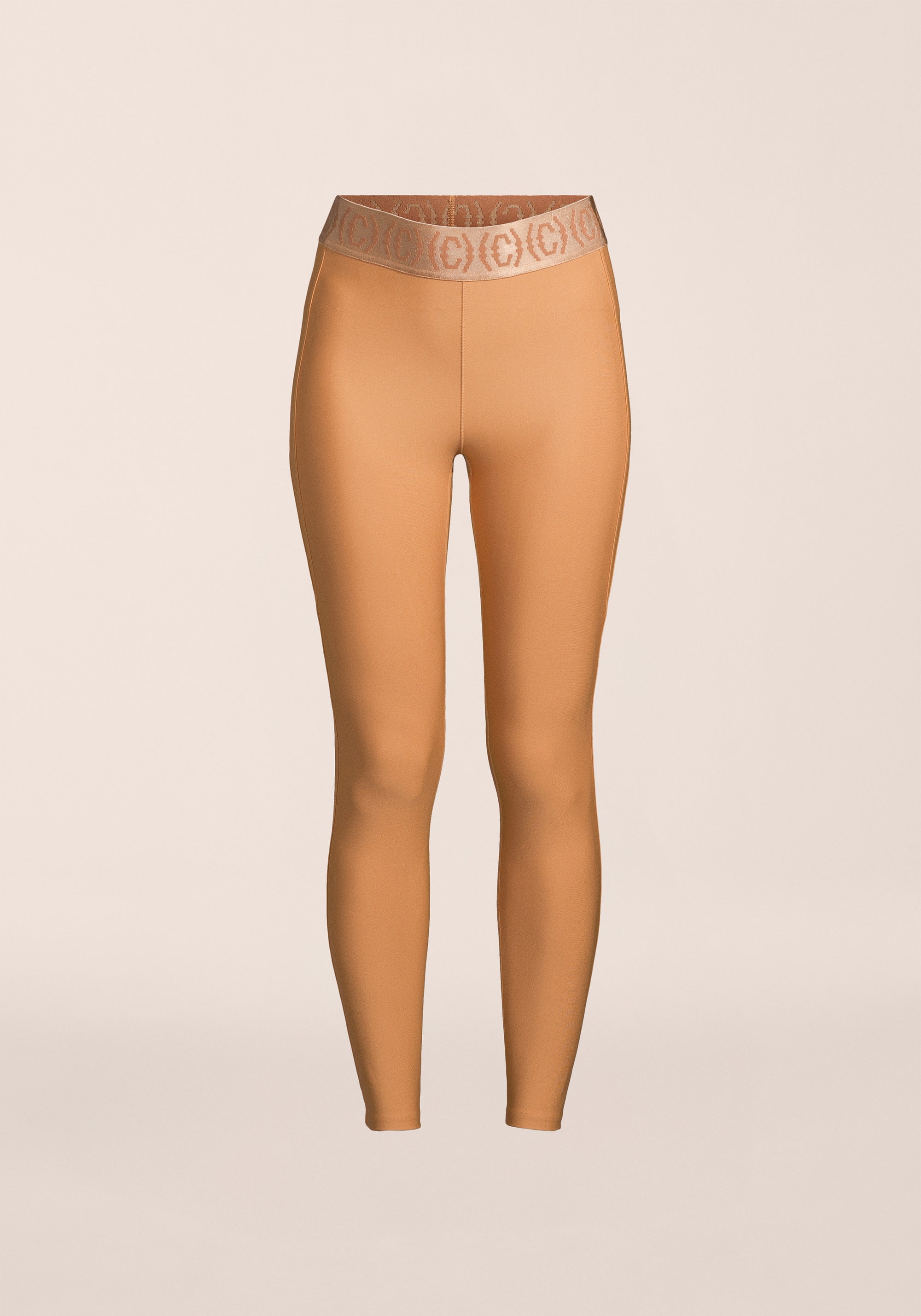 Logo Elastic High Waist Tights - Golden Brown