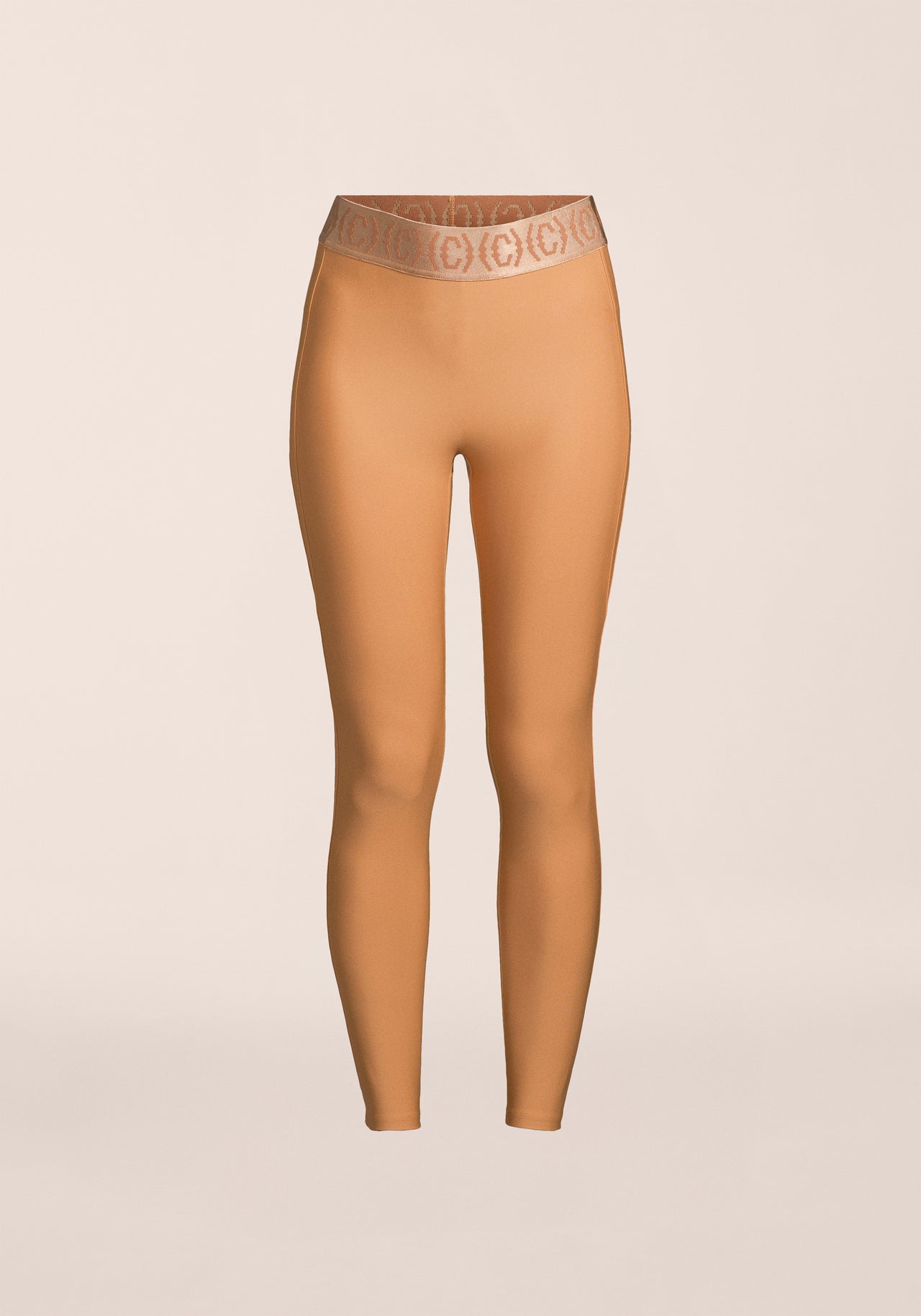 Logo Elastic High Waist Tights - Golden Brown
