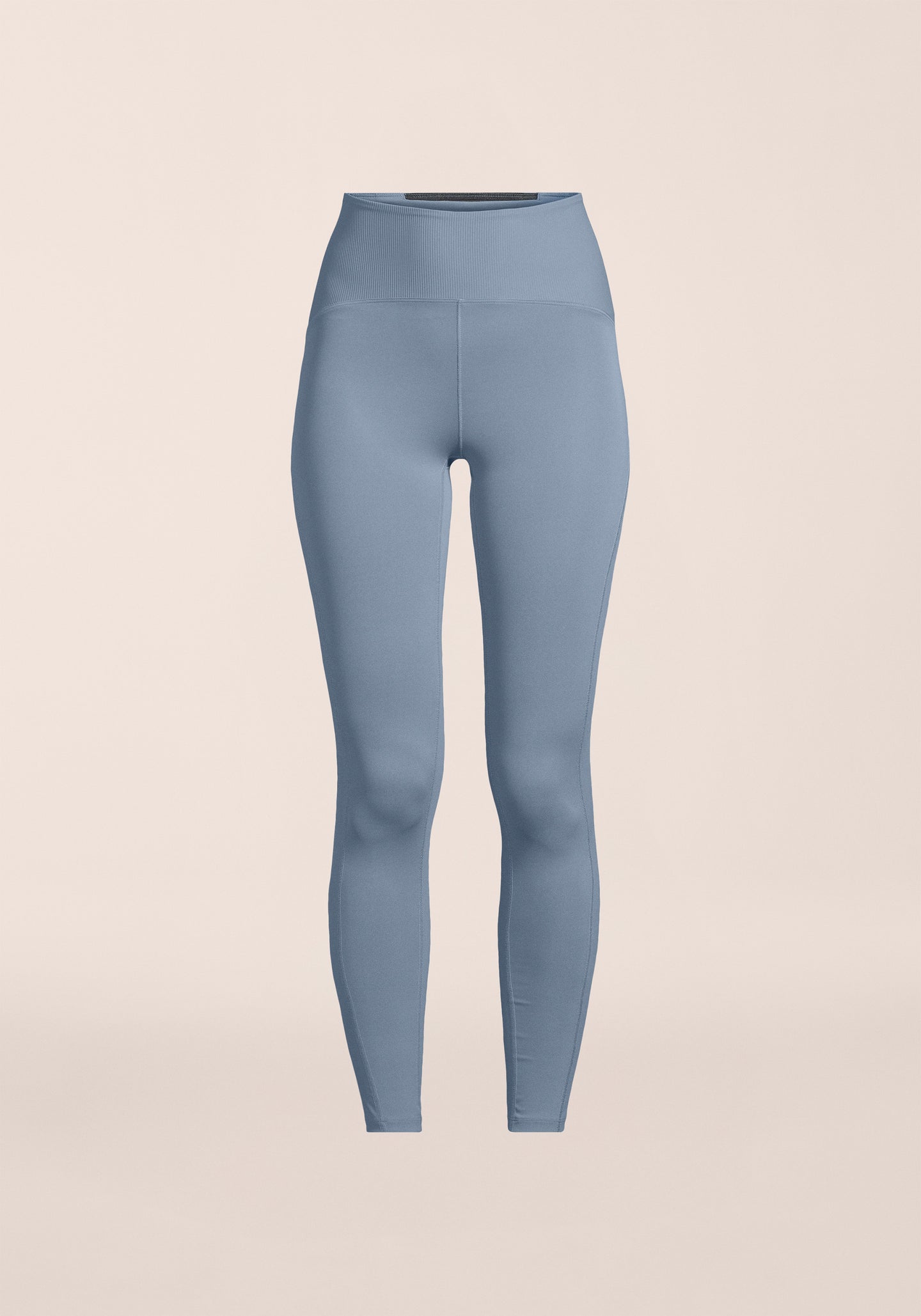 Brace Rib High Waist Tights - Mirage Blue