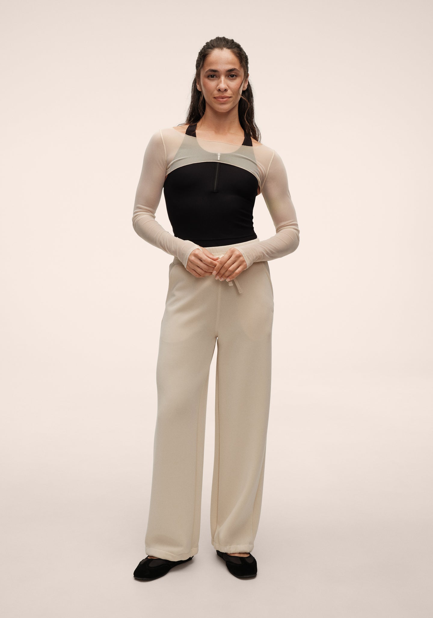 Brace Rib Zip Catsuit - Black
