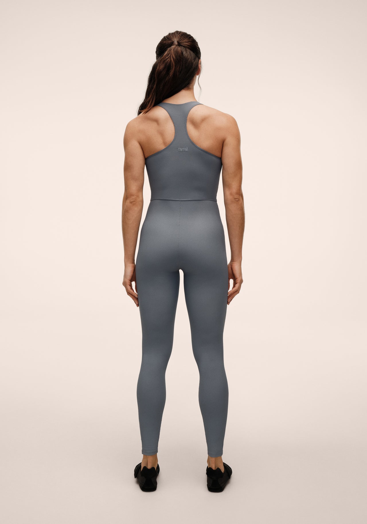 Brace Rib Zip Catsuit - Mirage Blue