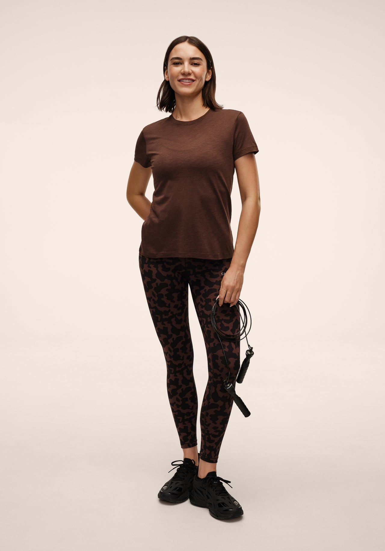 Essential Printed Tights - Turtoise Brown