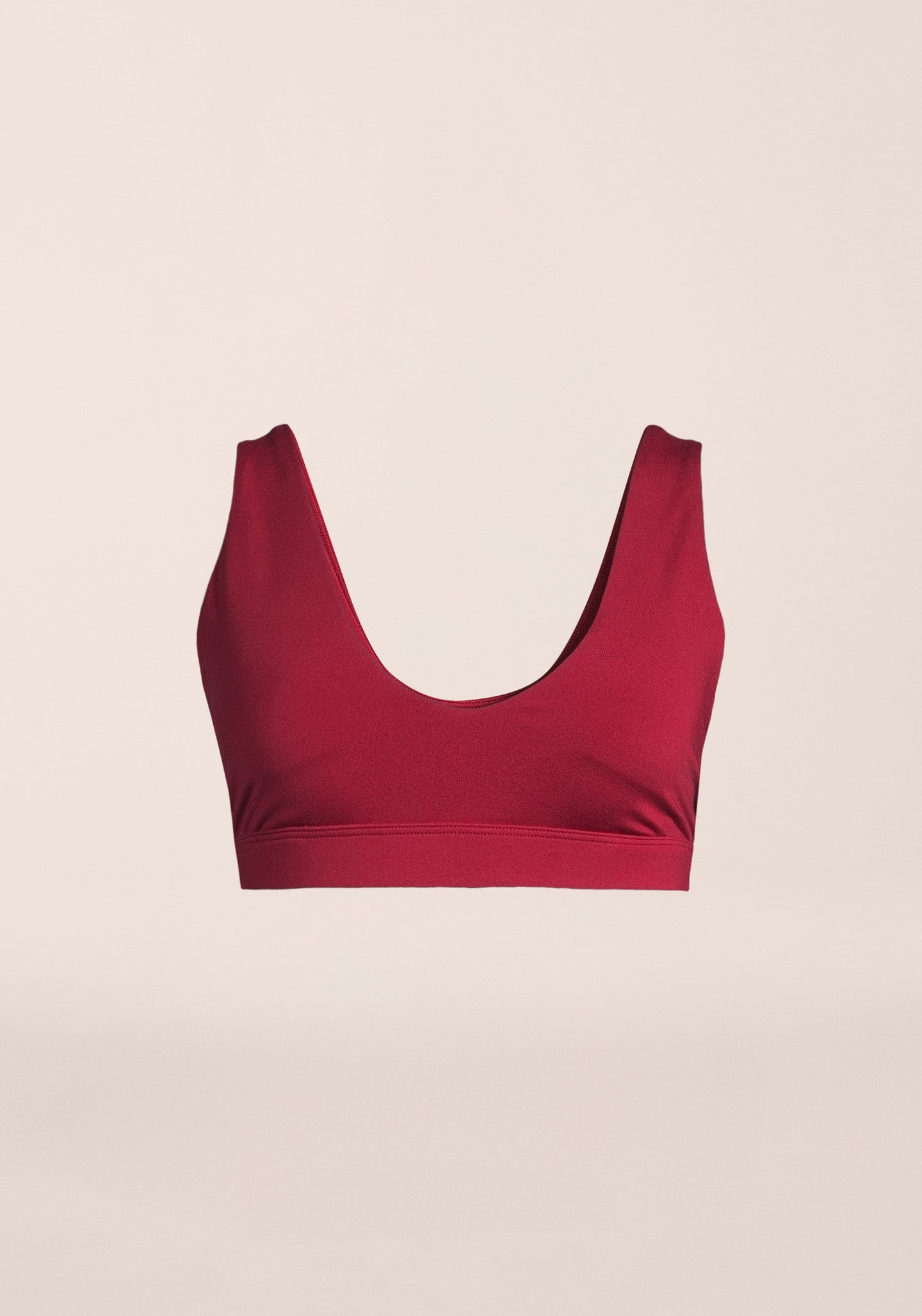 Soft Touch Padded Sports Bra - Maroon Red