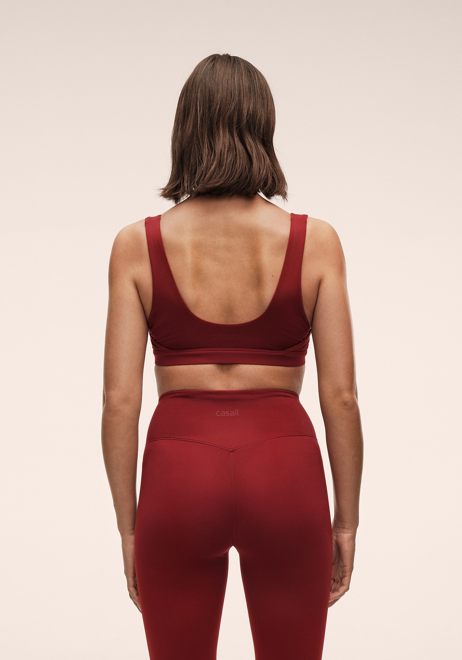 Soft Touch Padded Sports Bra - Maroon Red
