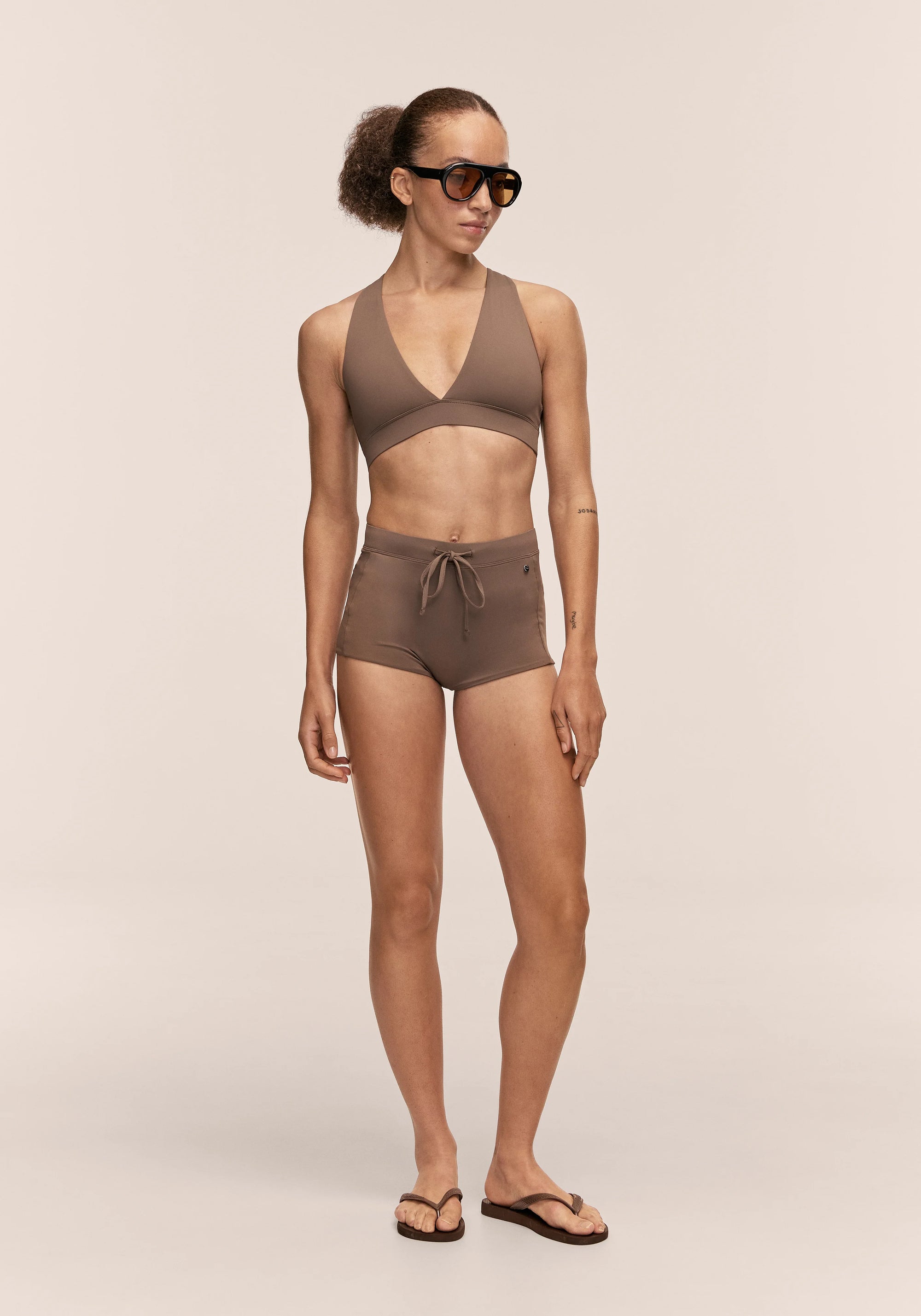 Millenial Bikini Shorts - Warm Khaki